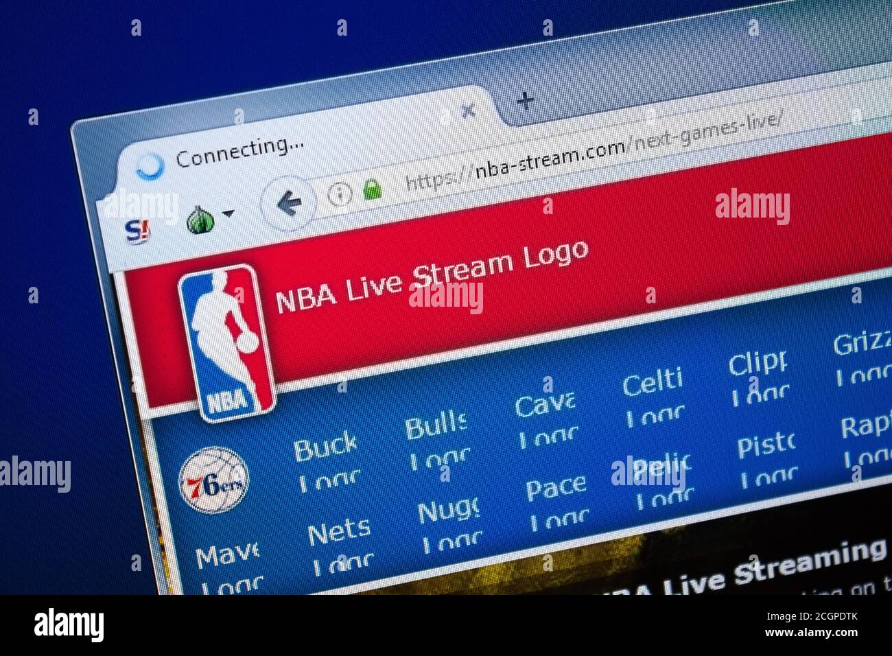 Ryazan, Russia - August 26, 2018 Homepage of NBA-Stream website on the display of PC, Url - NBA-Stream Stock Photo