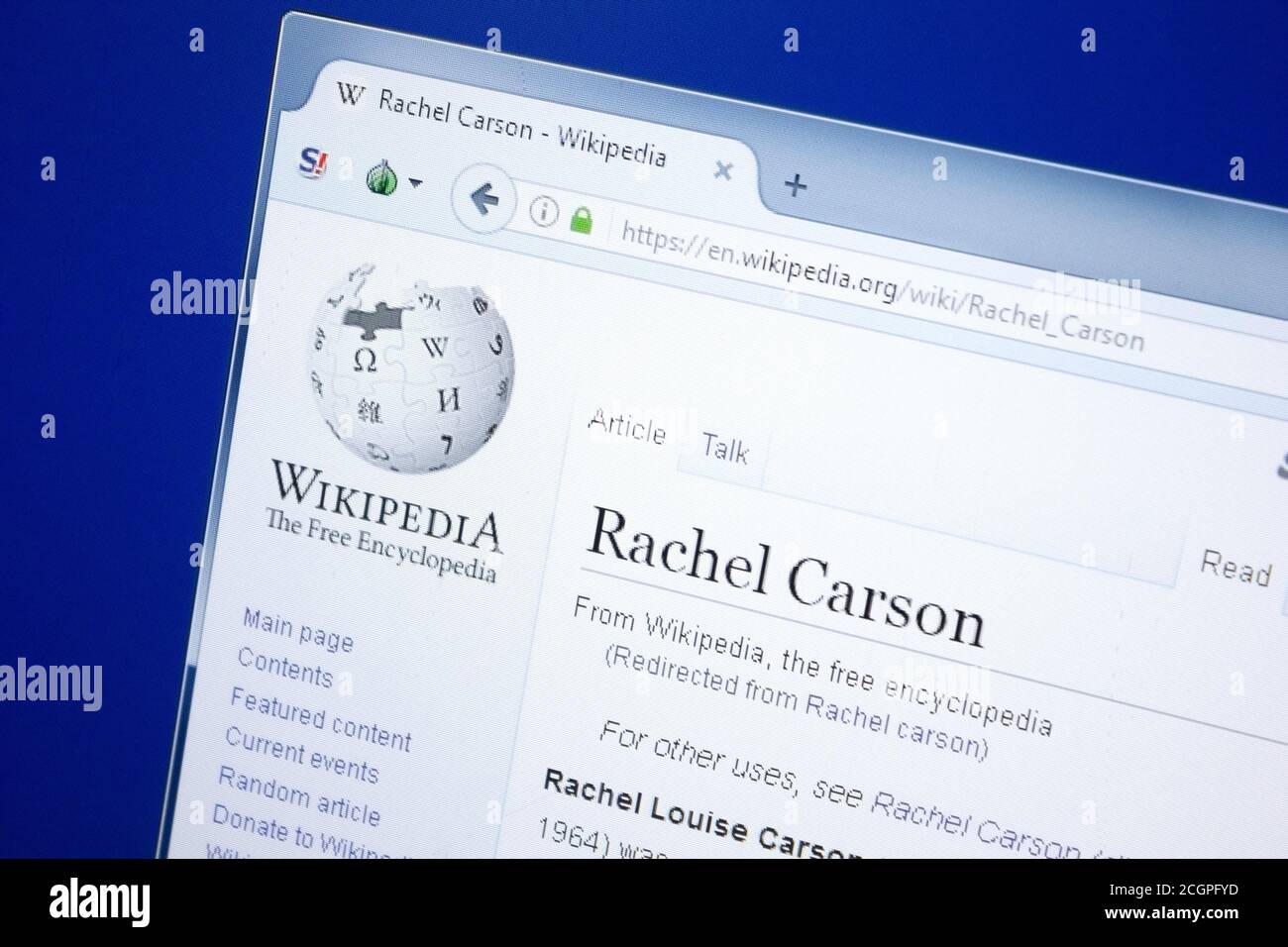 Ryazan, Russia - August 28, 2018: Wikipedia page about Rachel Carson on ...