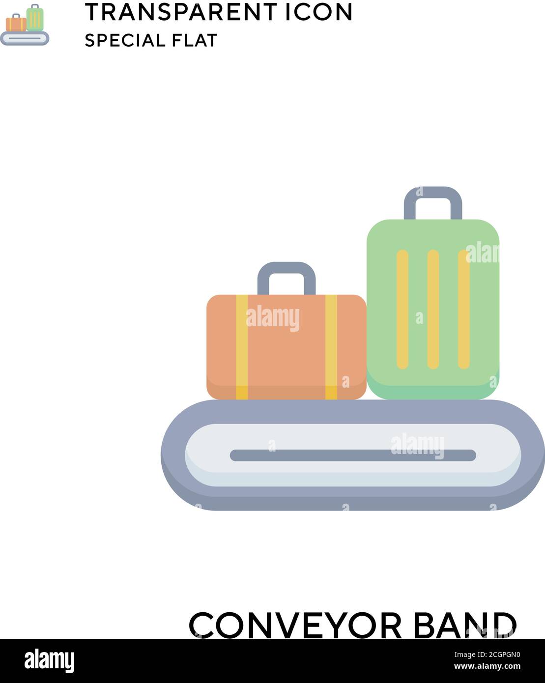Conveyor band vector icon. Flat style illustration. EPS 10 vector. Stock Vector
