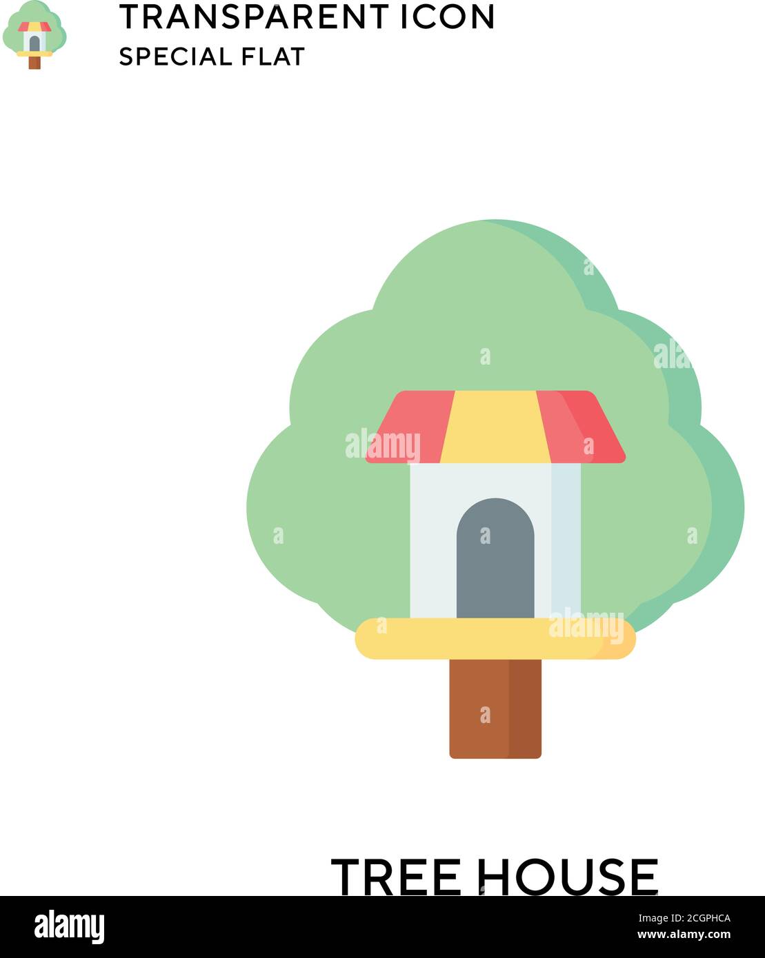 Tree house vector icon. Flat style illustration. EPS 10 vector Stock ...
