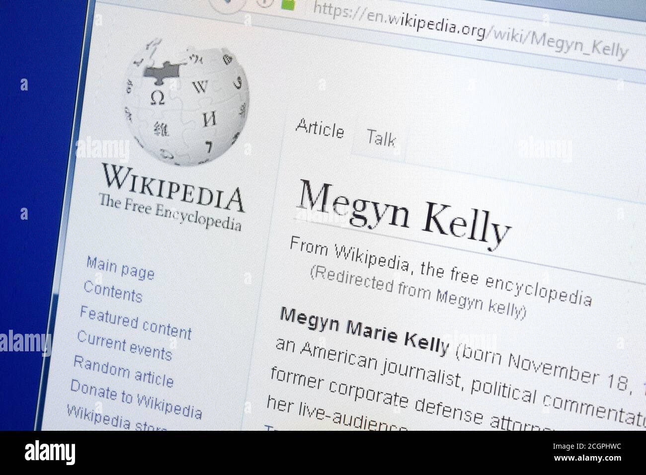 Ryazan, Russia - August 28, 2018: Wikipedia page about Megyn Kelly on ...