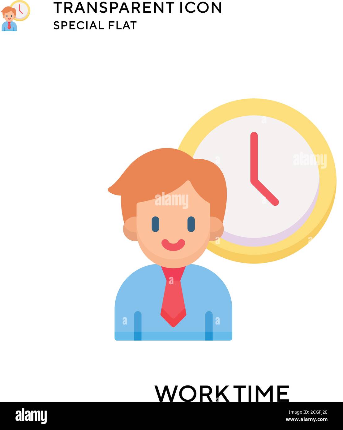 Work time vector icon. Flat style illustration. EPS 10 vector Stock ...