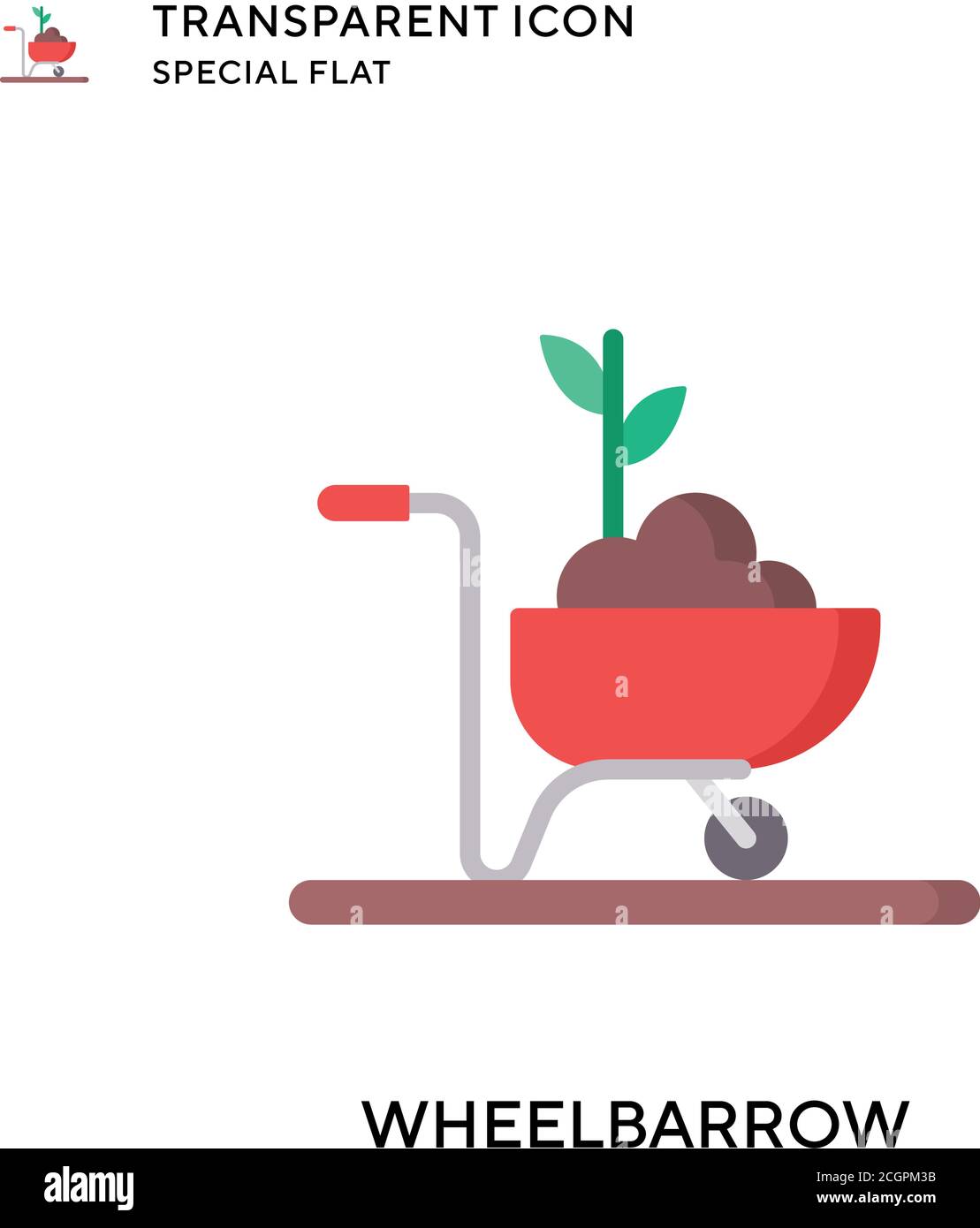 Wheelbarrow vector icon. Flat style illustration. EPS 10 vector Stock ...