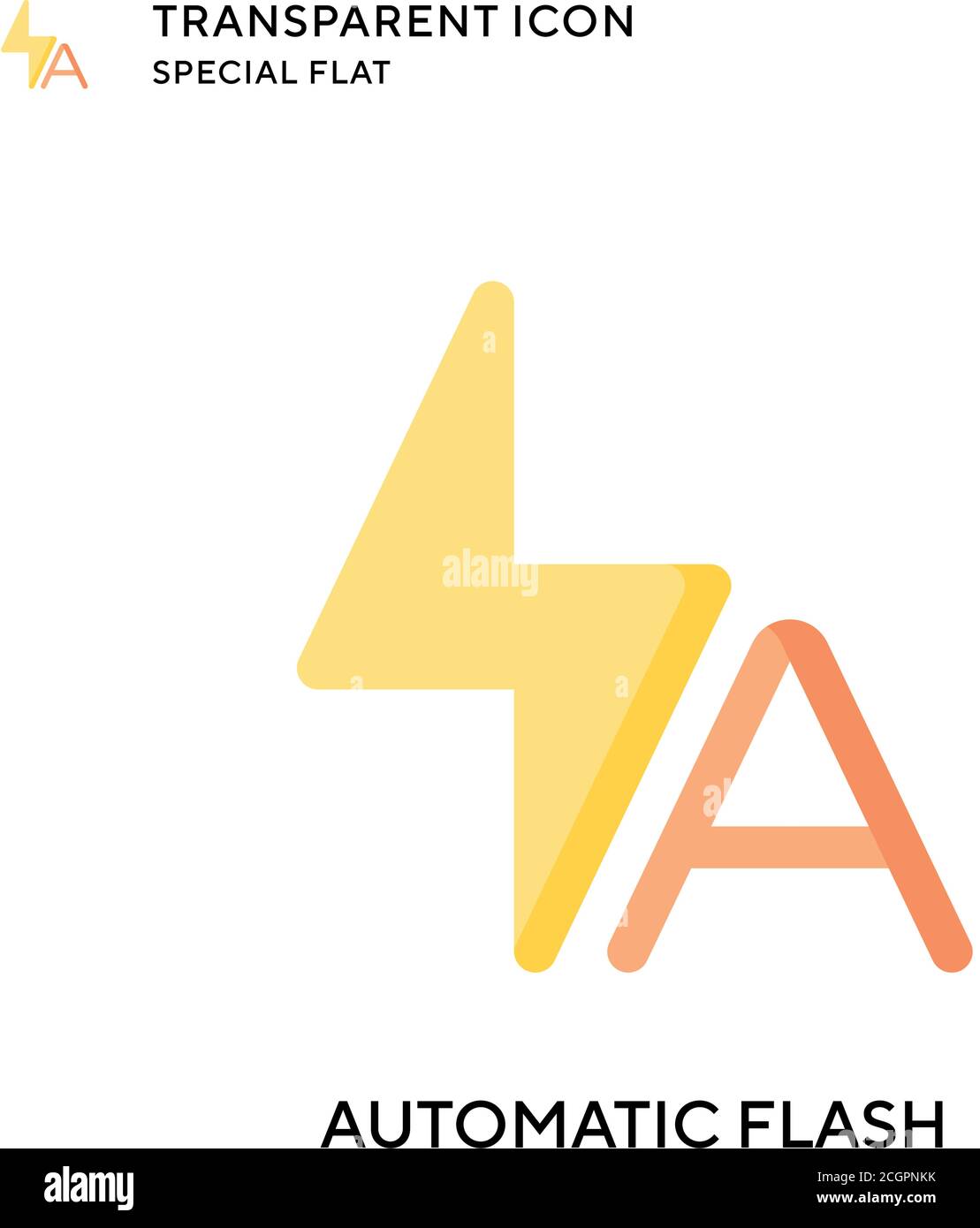 Automatic flash vector icon. Flat style illustration. EPS 10 vector. Stock Vector