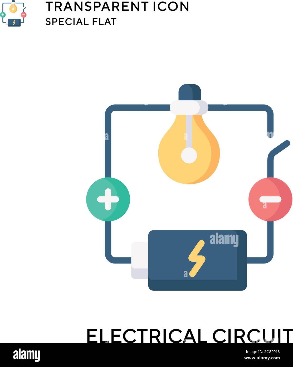 Electrical circuit vector icon. Flat style illustration. EPS 10 vector