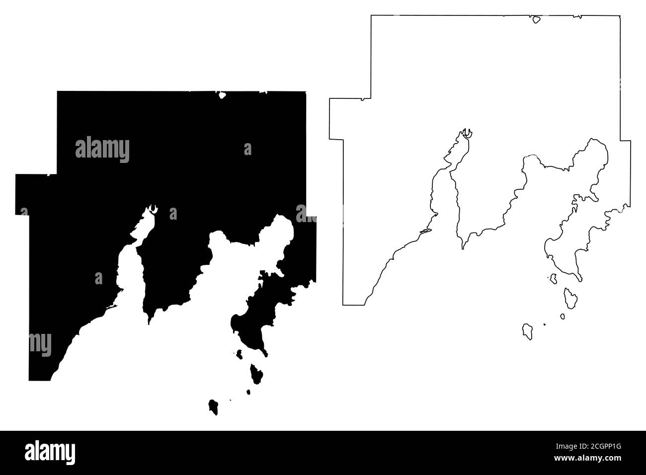 Delta County, Michigan (U.S. county, United States of America, USA, U.S., US) map vector
