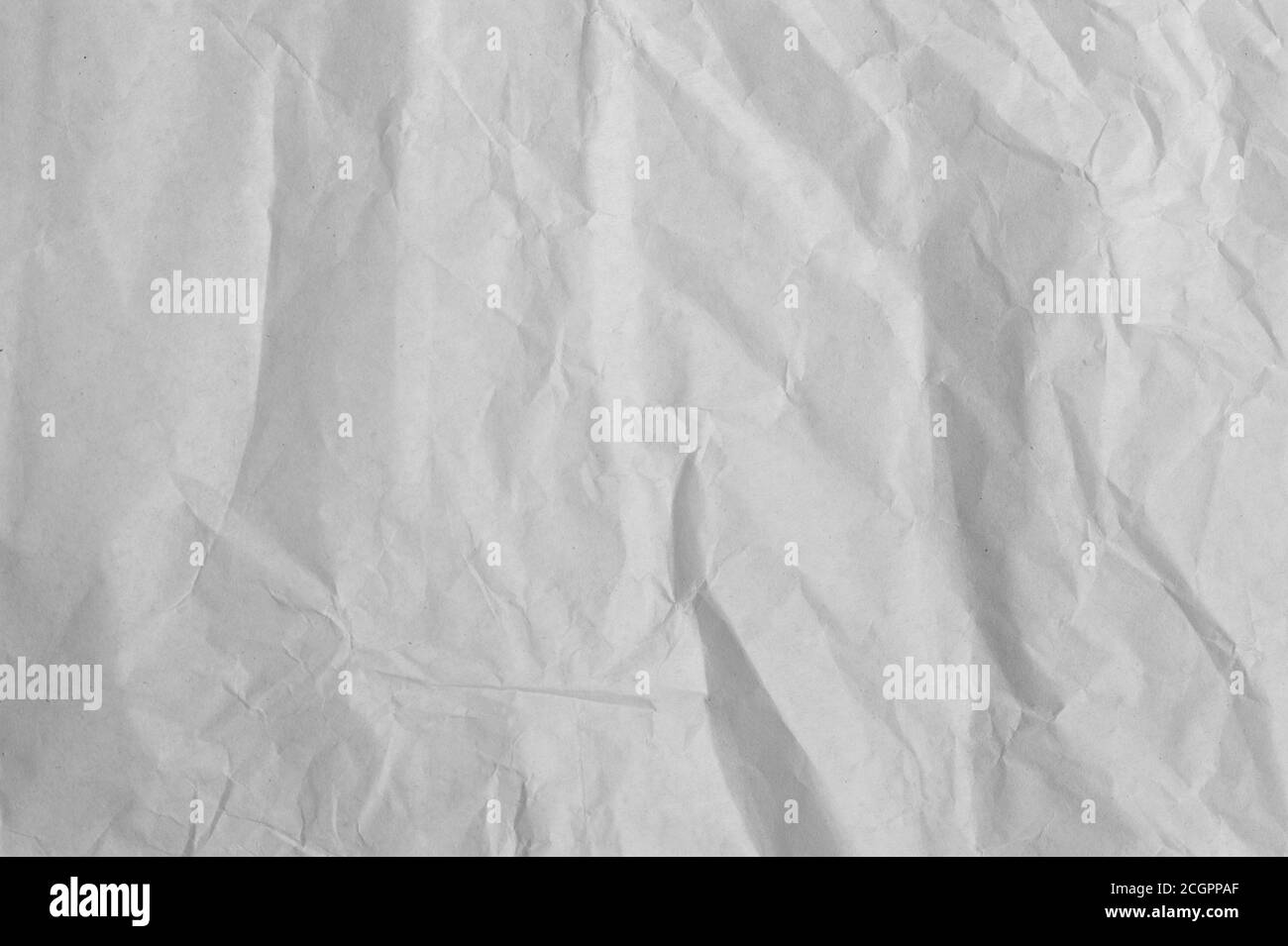 Paper texture crumpled white. Horizontal orientation. Stock Photo