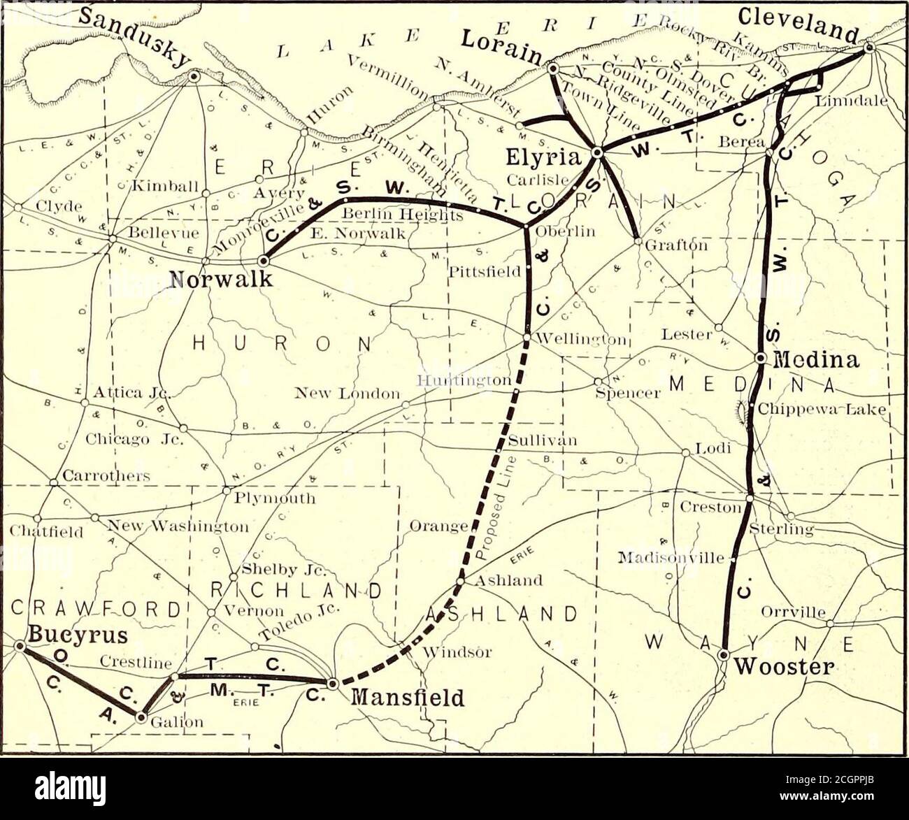 Ohio Central Railroad Map The Street Railway Journal . Map Of The Cleveland & Southwestern And The Ohio  Central Railways, And The Proposed Connecting Line Betweenmansfield And  Wellington In 1895 A Line Was Buift From