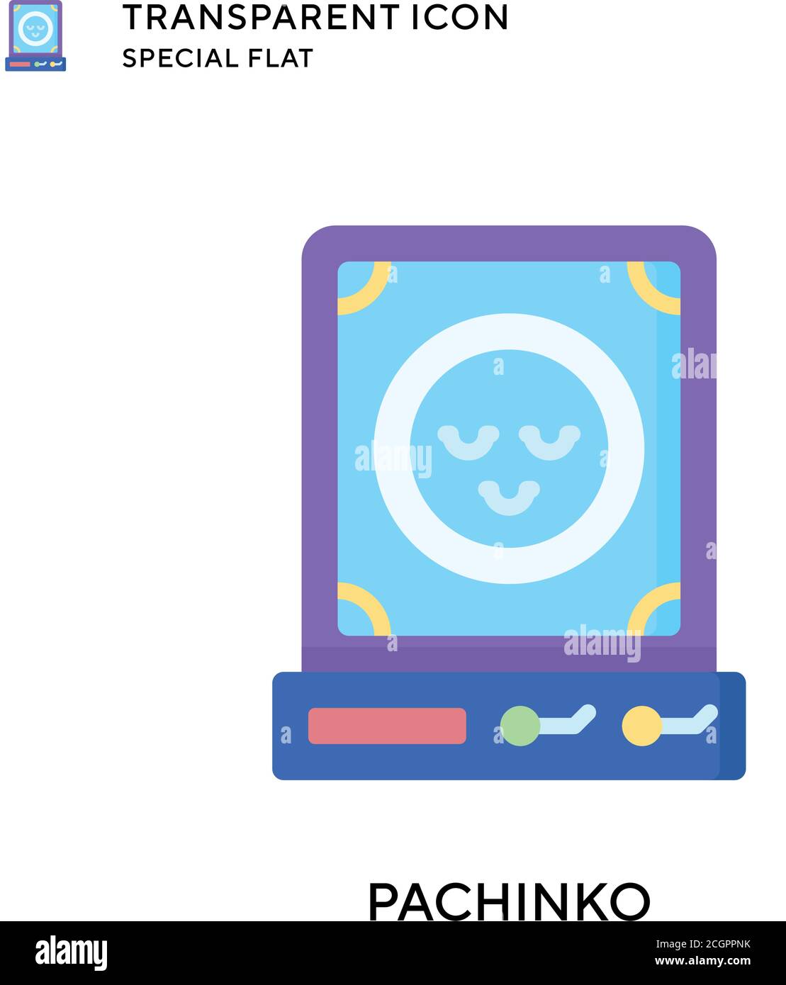 Pachinko vector icon. Flat style illustration. EPS 10 vector. Stock Vector