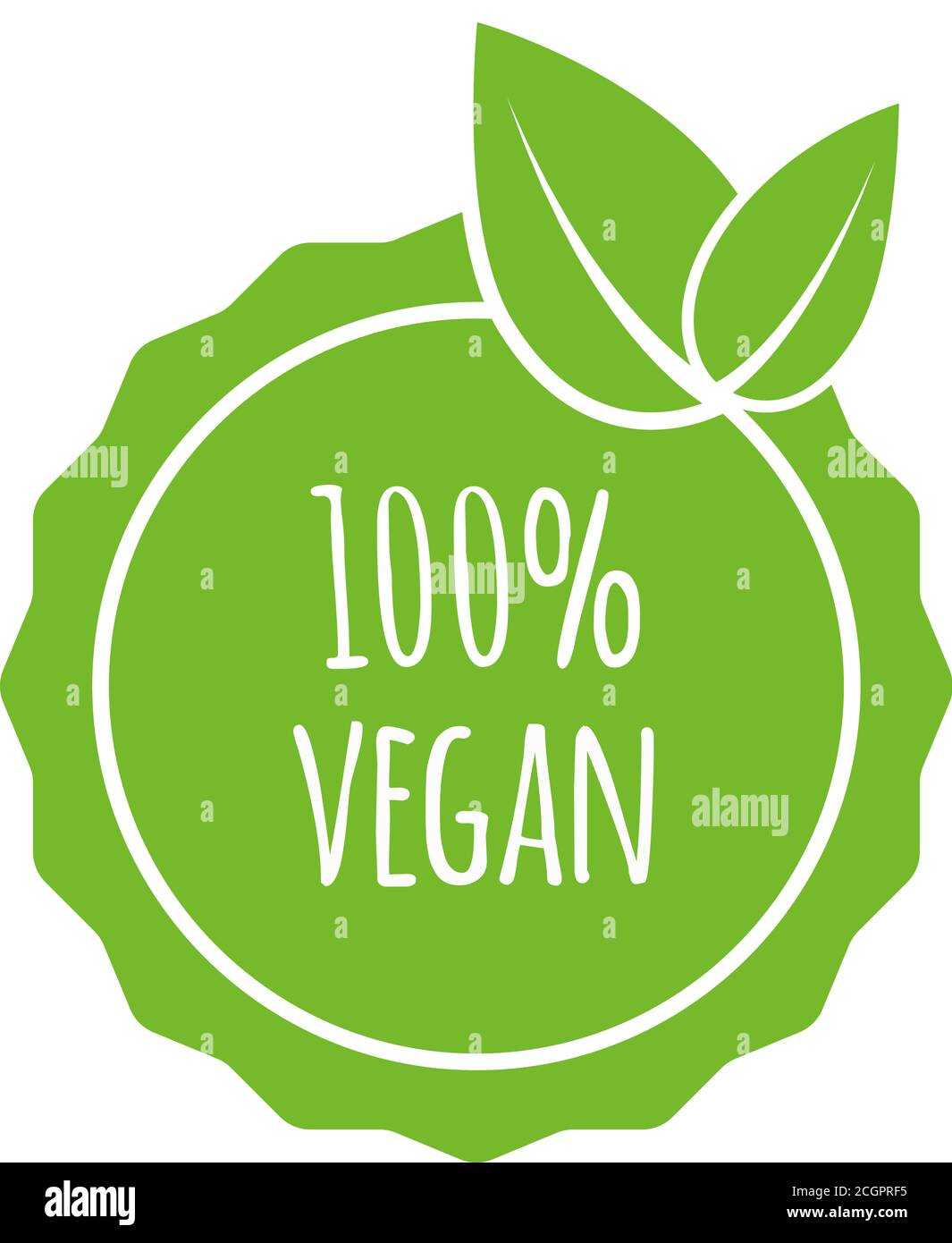 Vector round vegan, eco, bio green logo with leaf. Vegan menu. Vector ...