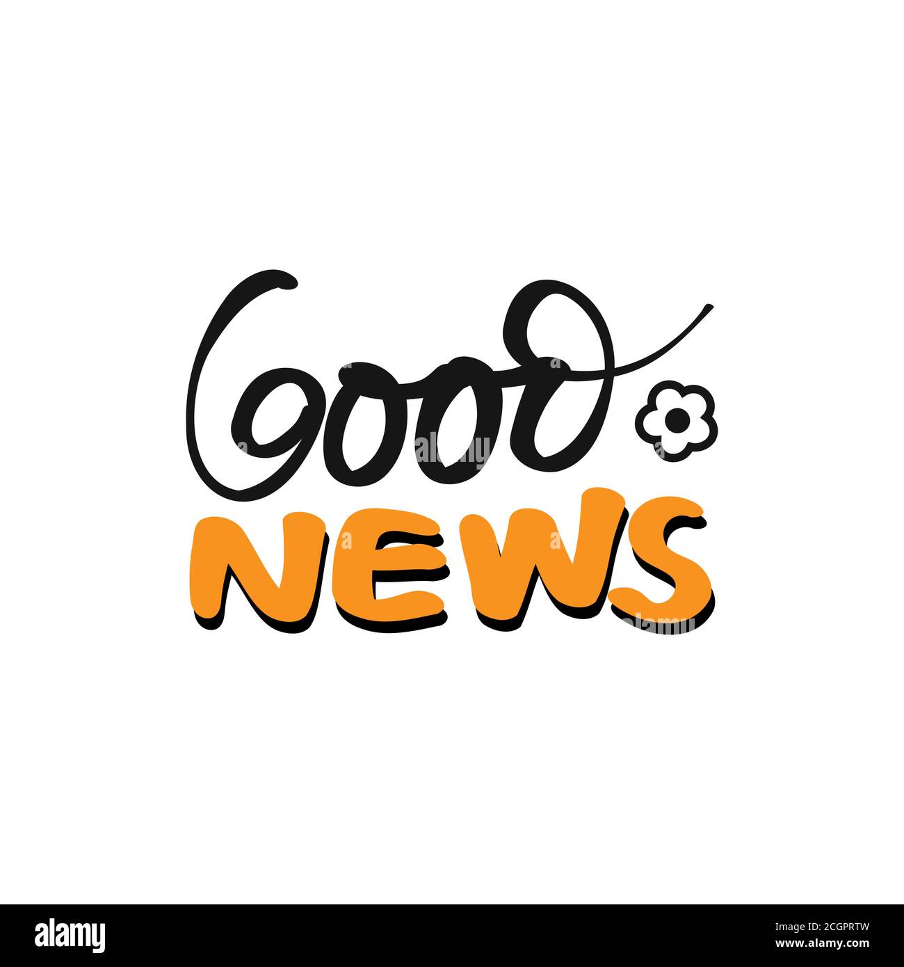 Good News lettering isolated on white background. Vector illustration Stock Vector