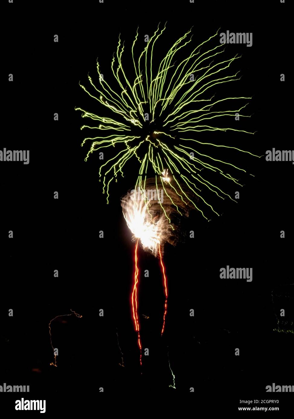 Spanish festival firework display Stock Photo Alamy
