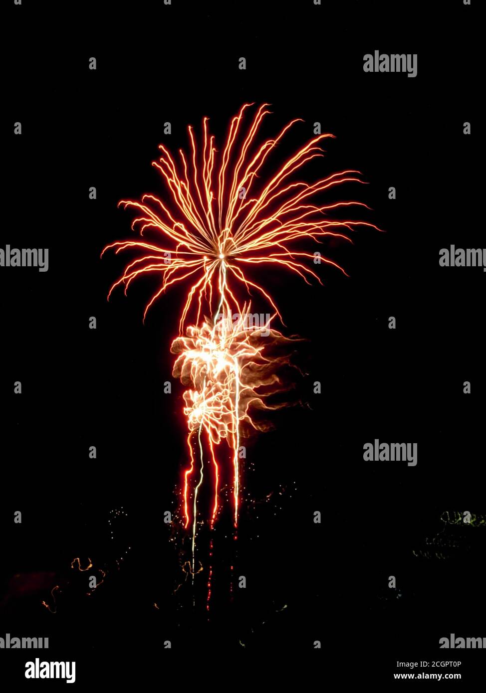 Spanish festival firework display Stock Photo Alamy