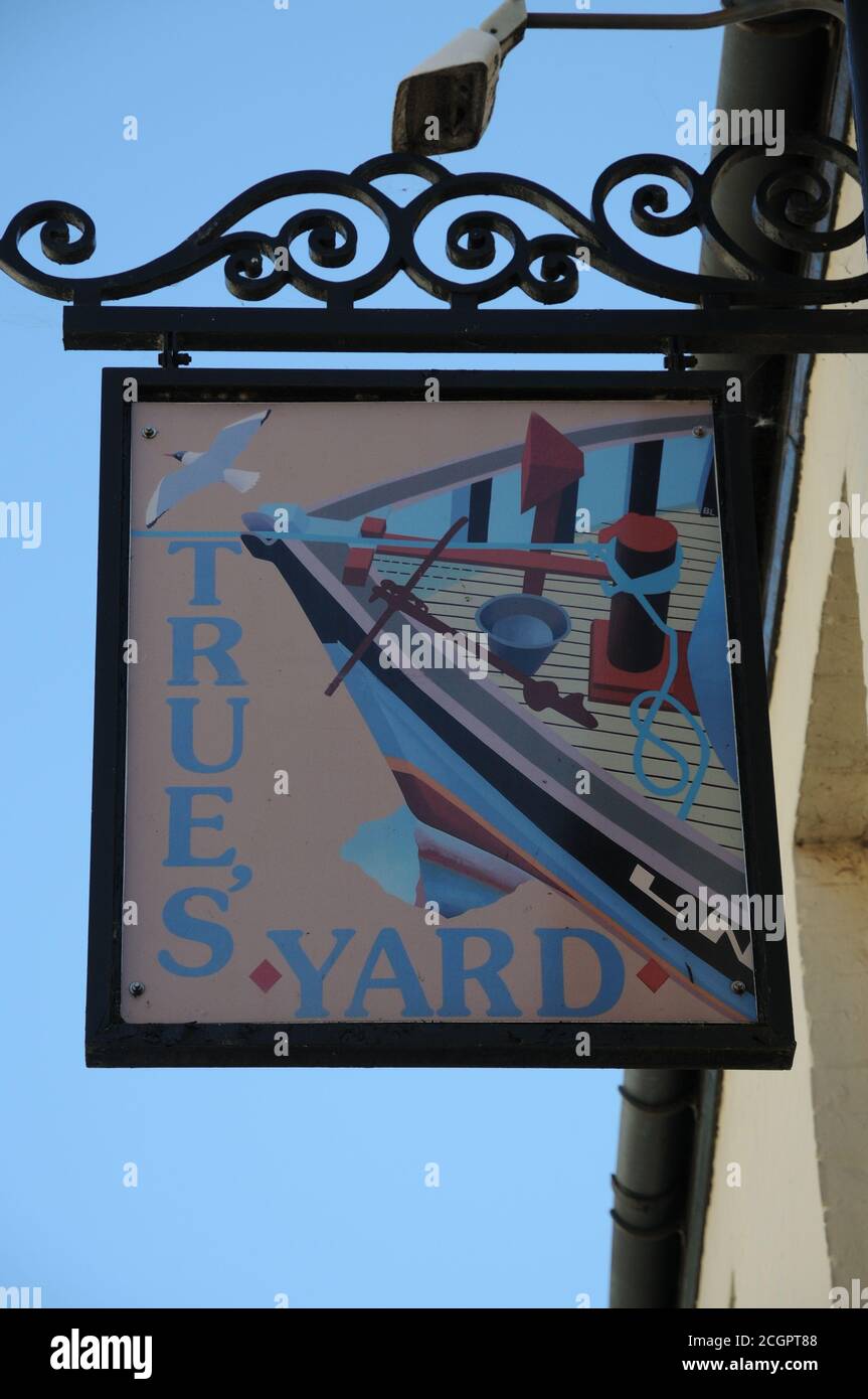 True's Yard s Fisherfolk Museum sign ,King's Lynn, Norfolk Stock Photo