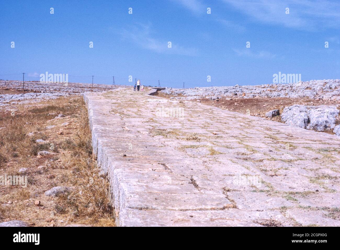 Syria.  Remains of Roman Road, north of Damascus. Photographed October 1974. Stock Photo