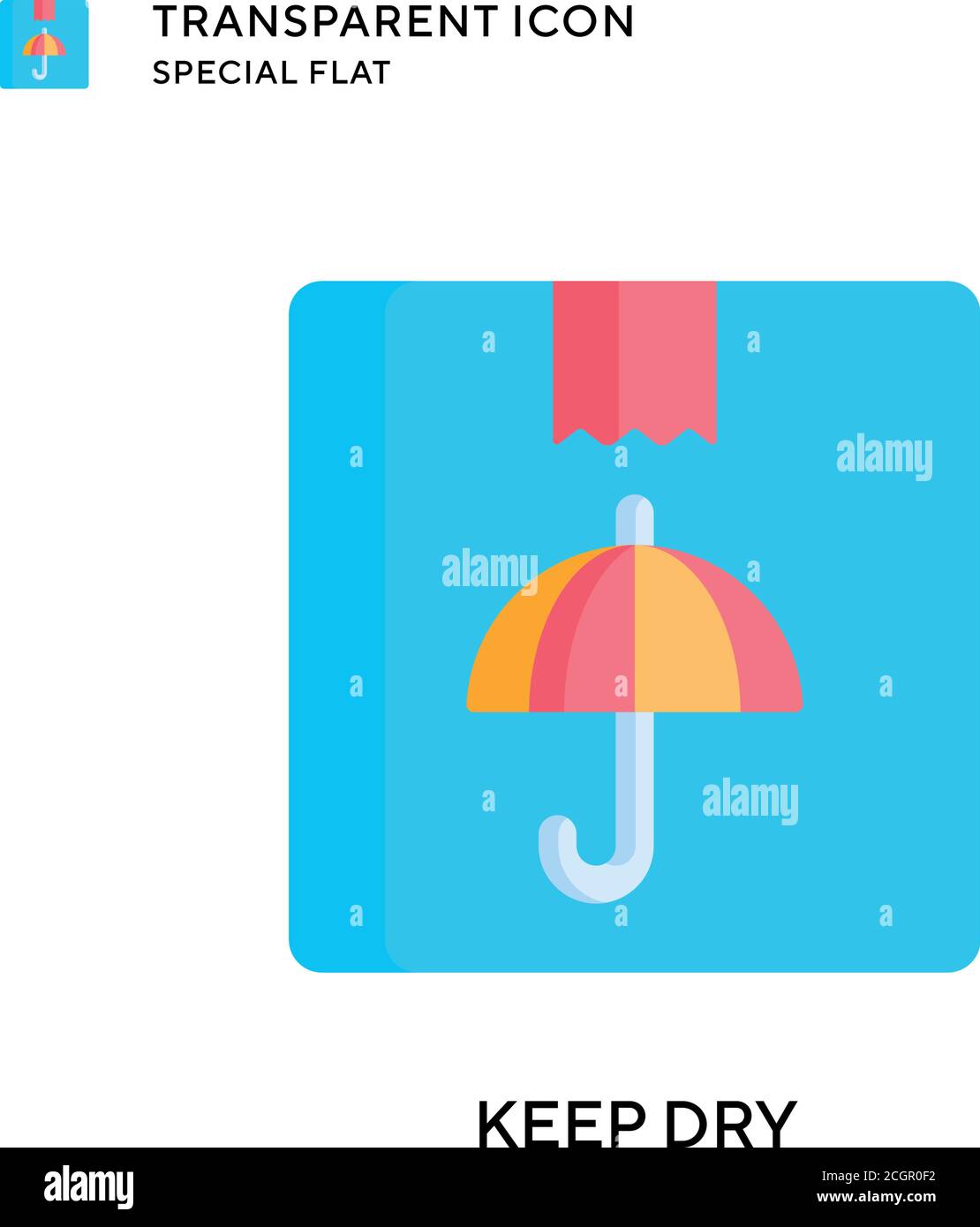 Keep dry vector icon. Flat style illustration. EPS 10 vector. Stock Vector