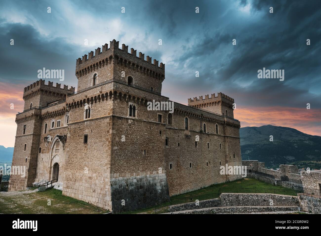 medieval castle of celano in abruzzo italy Stock Photo - Alamy