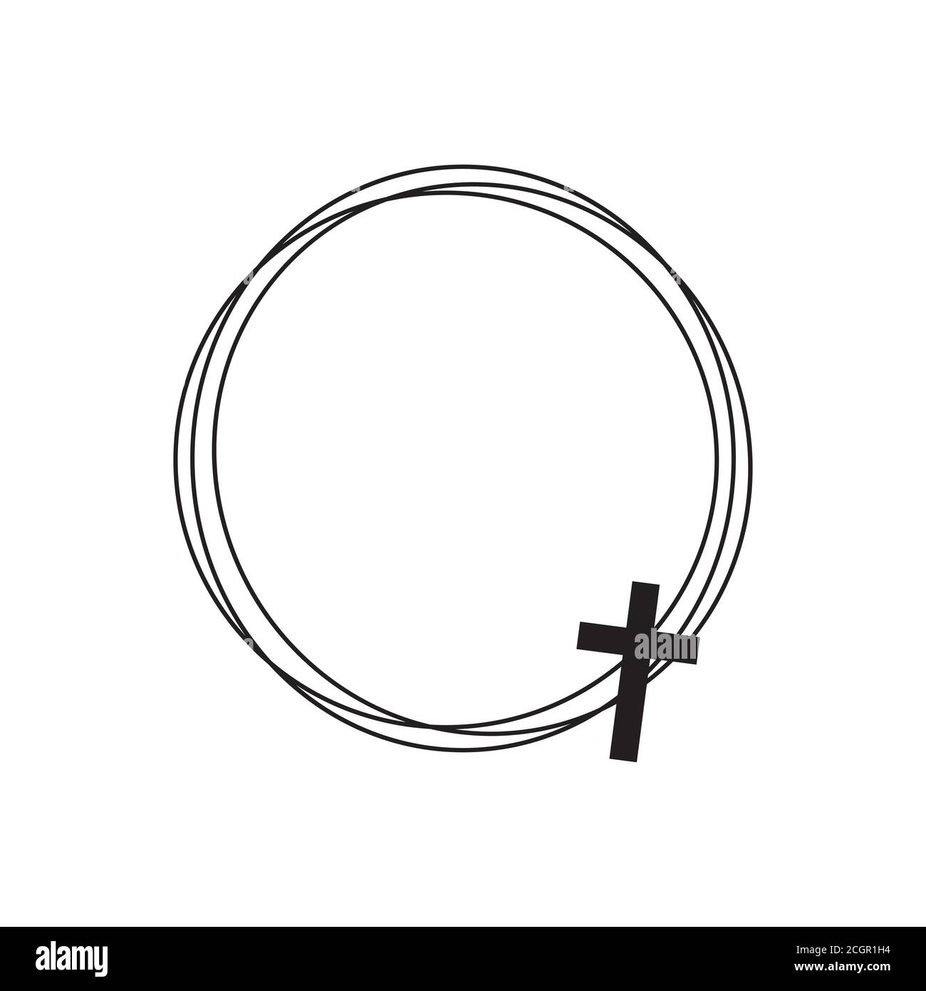 Cross Circle Frame, Christian Faith Monogram Frame Stock Vector Image