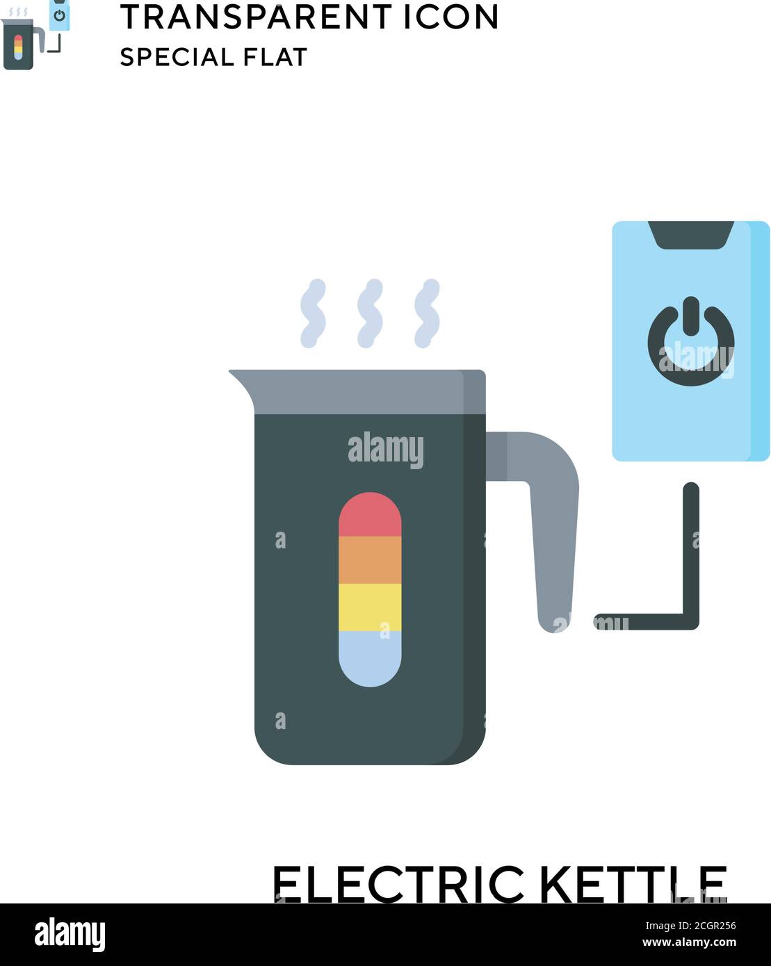 Electric kettle vector icon. Flat style illustration. EPS 10 vector. Stock Vector