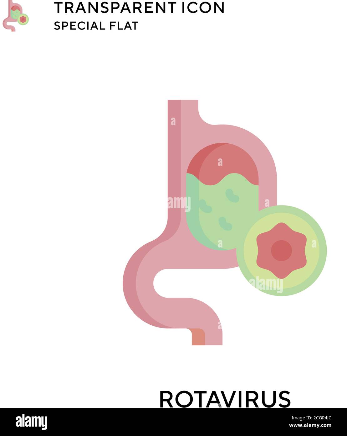 Rotavirus vector icon. Flat style illustration. EPS 10 vector. Stock Vector