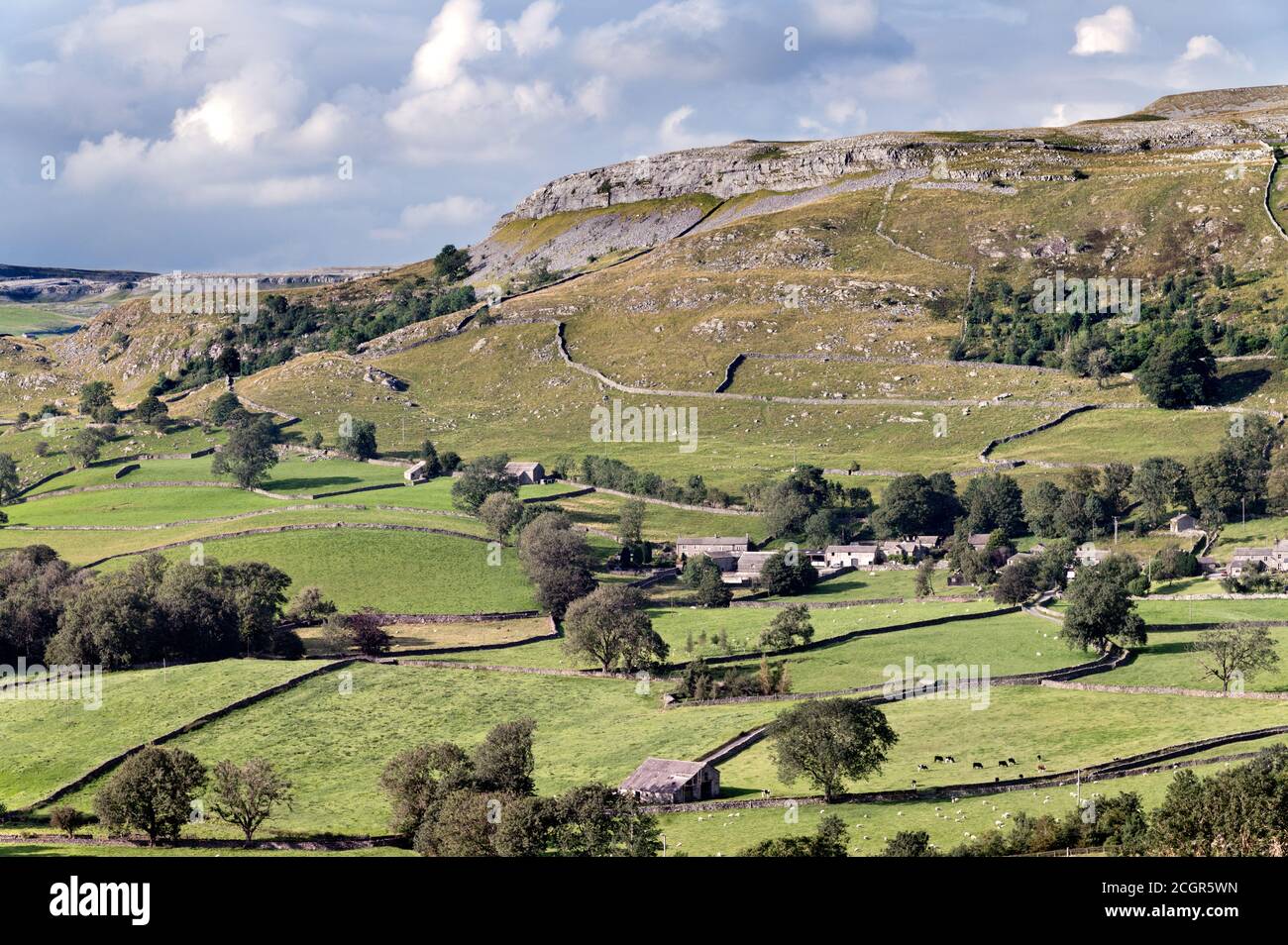 Crummack Dale and the hamlet of Wharfe near Austwick, Yorkshire Dales National Park, UK Stock Photo