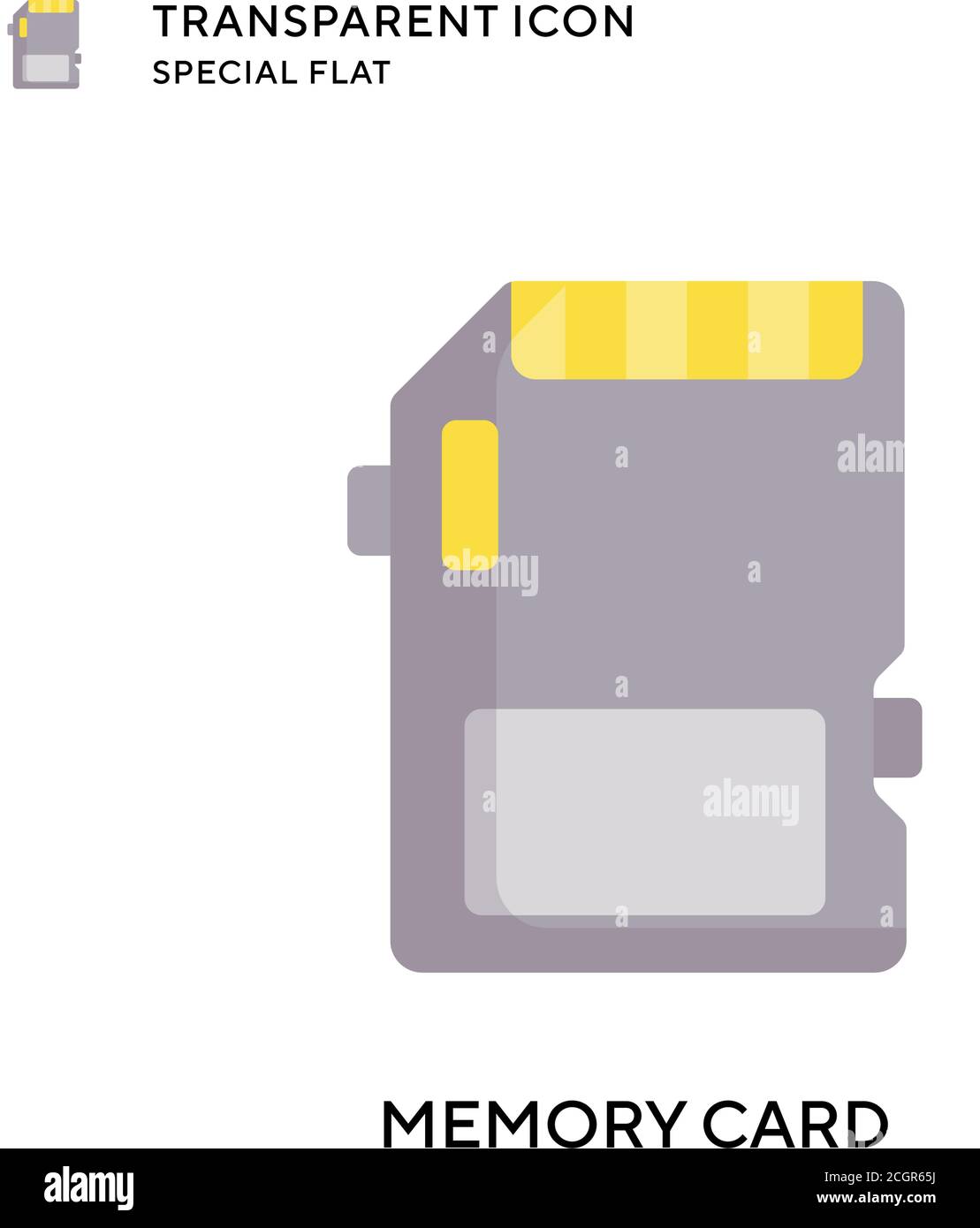 Memory card vector icon. Flat style illustration. EPS 10 vector. Stock Vector