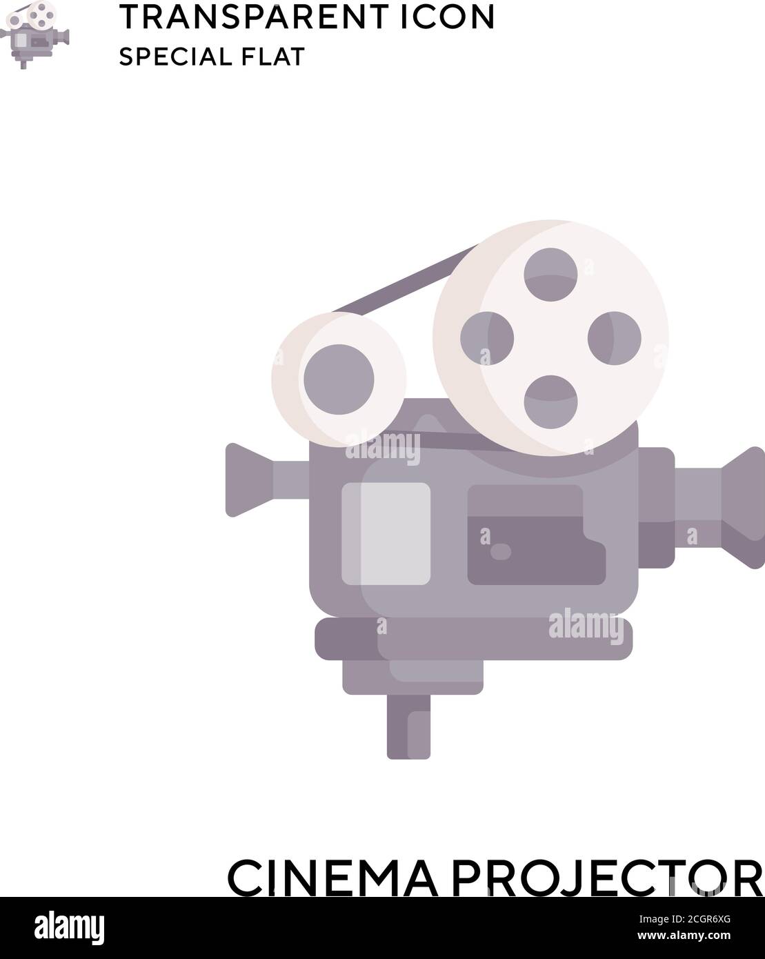 Cinema projector vector icon. Flat style illustration. EPS 10 vector. Stock Vector