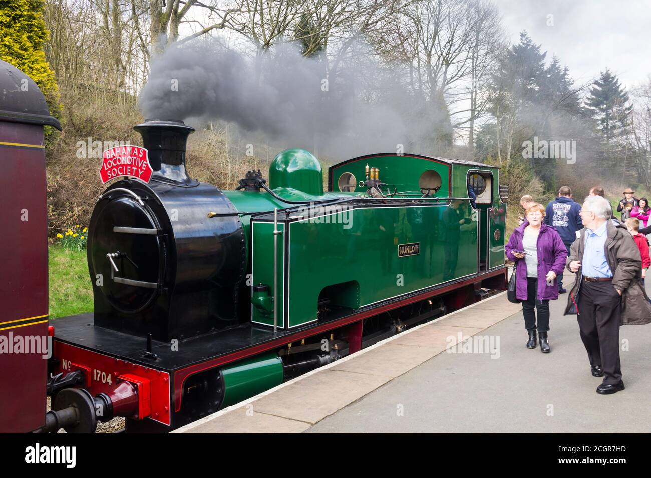 1704, Nunlow, an ex-industrial 0-6-0 side tank engine built by Hudswell Clarke & Co. Ltd of Leeds, running for a last weekend before major overhaul. Stock Photo