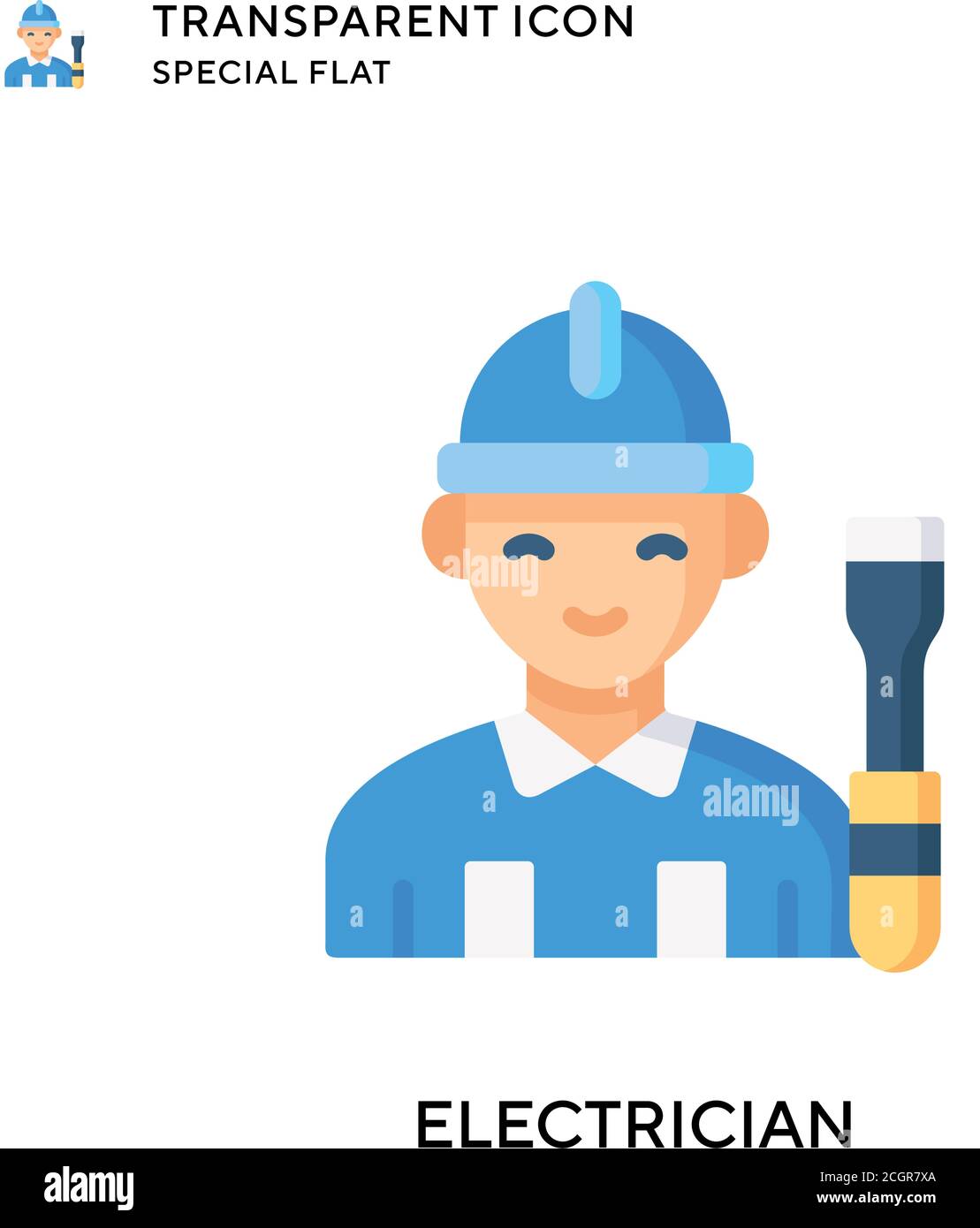 Electrician vector icon. Flat style illustration. EPS 10 vector. Stock Vector