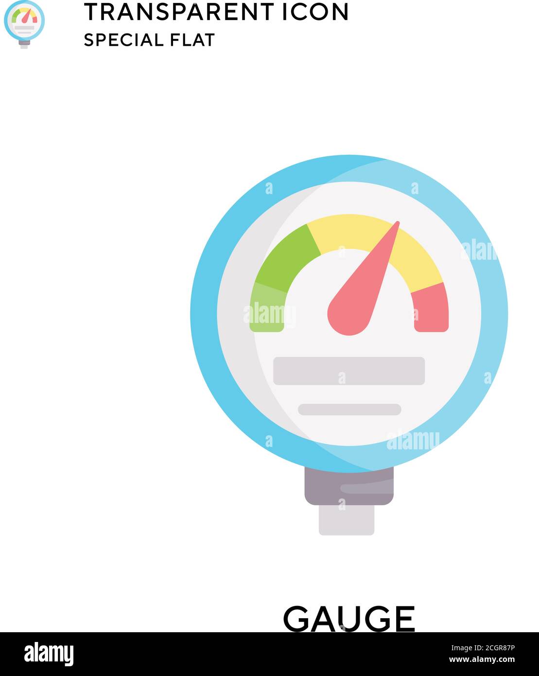 Gauge vector icon. Flat style illustration. EPS 10 vector. Stock Vector