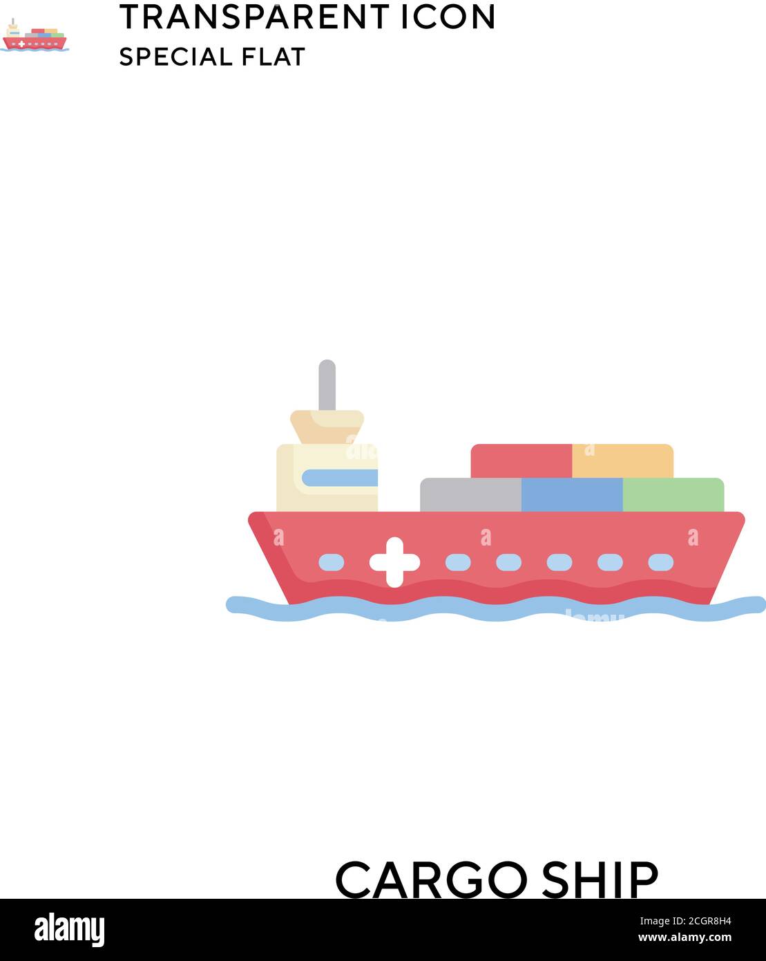 Cargo ship vector icon. Flat style illustration. EPS 10 vector Stock ...