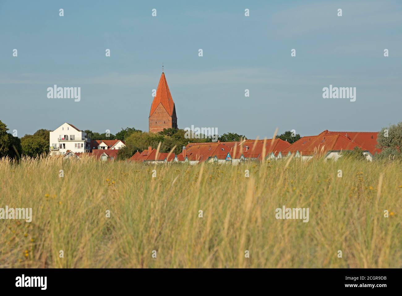 view of the town and the church, Rerik, Mecklenburg-West Pomerania, Germany Stock Photo