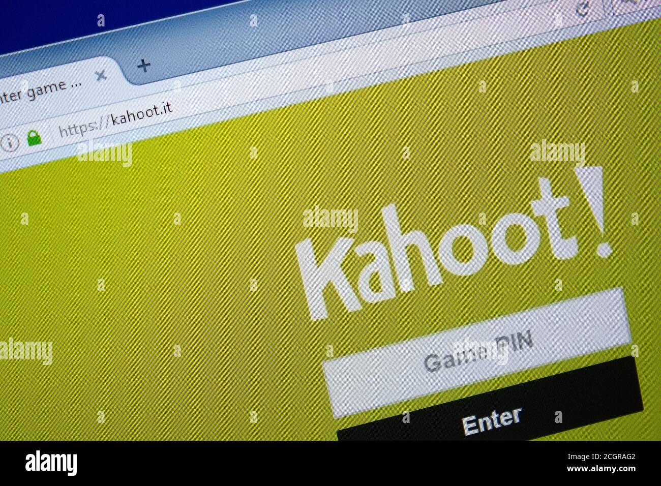 Ryazan, Russia September 09, 2018 Homepage of Kahoot website on the