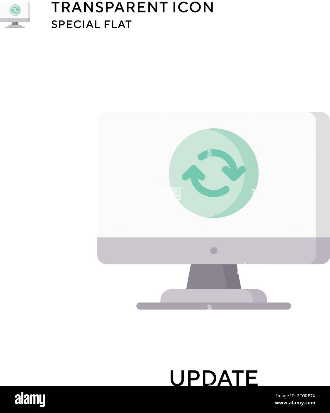 Update vector icon. Flat style illustration. EPS 10 vector. Stock Vector