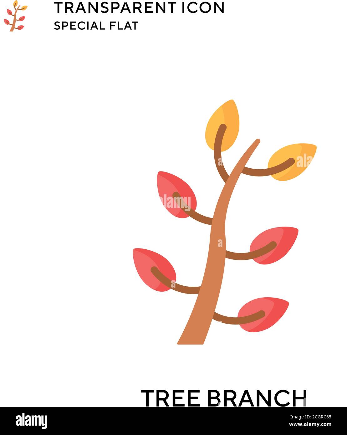 Tree branch vector icon. Flat style illustration. EPS 10 vector Stock ...