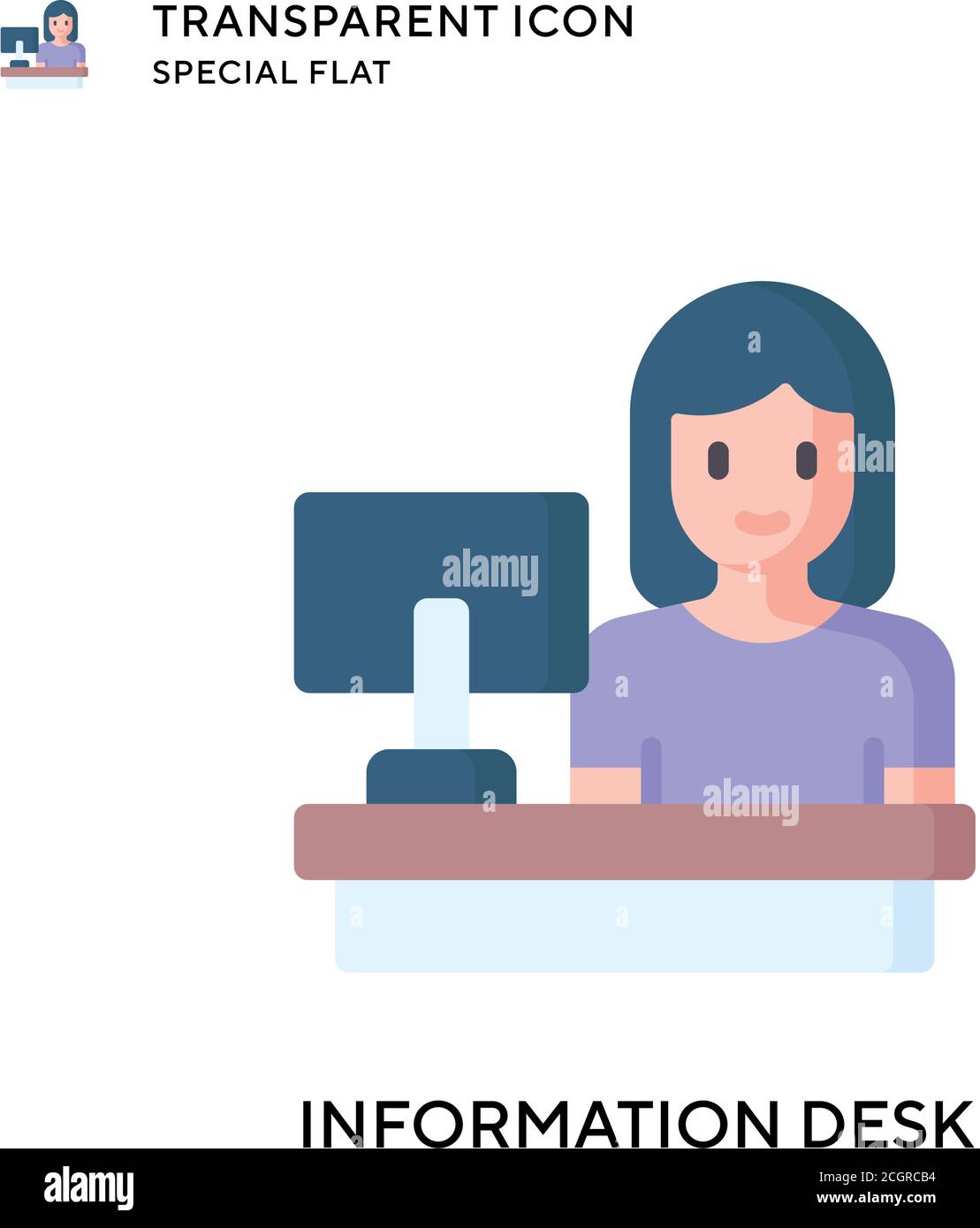 Information desk vector icon. Flat style illustration. EPS 10 vector