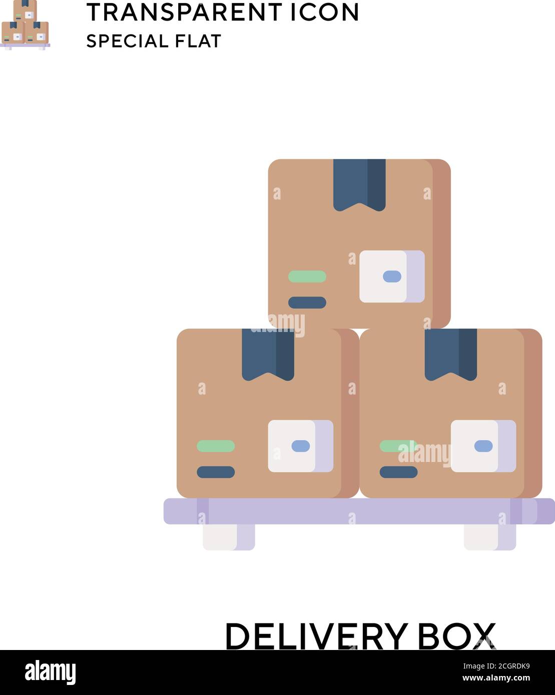 Delivery box vector icon. Flat style illustration. EPS 10 vector Stock ...
