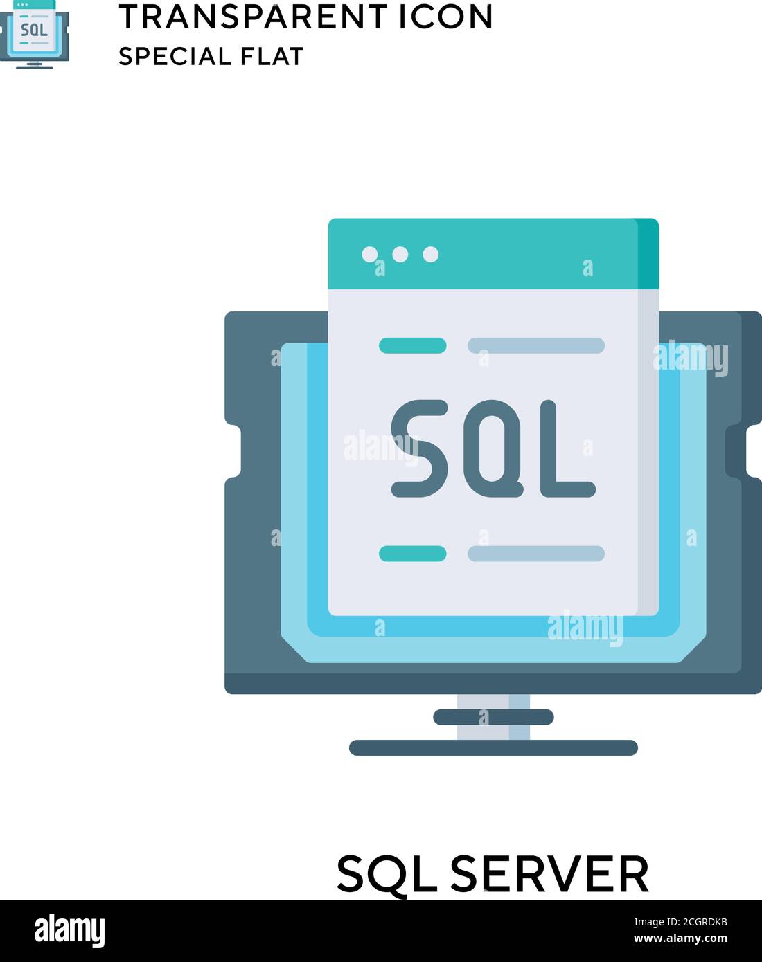 Sql server vector icon. Flat style illustration. EPS 10 vector Stock ...