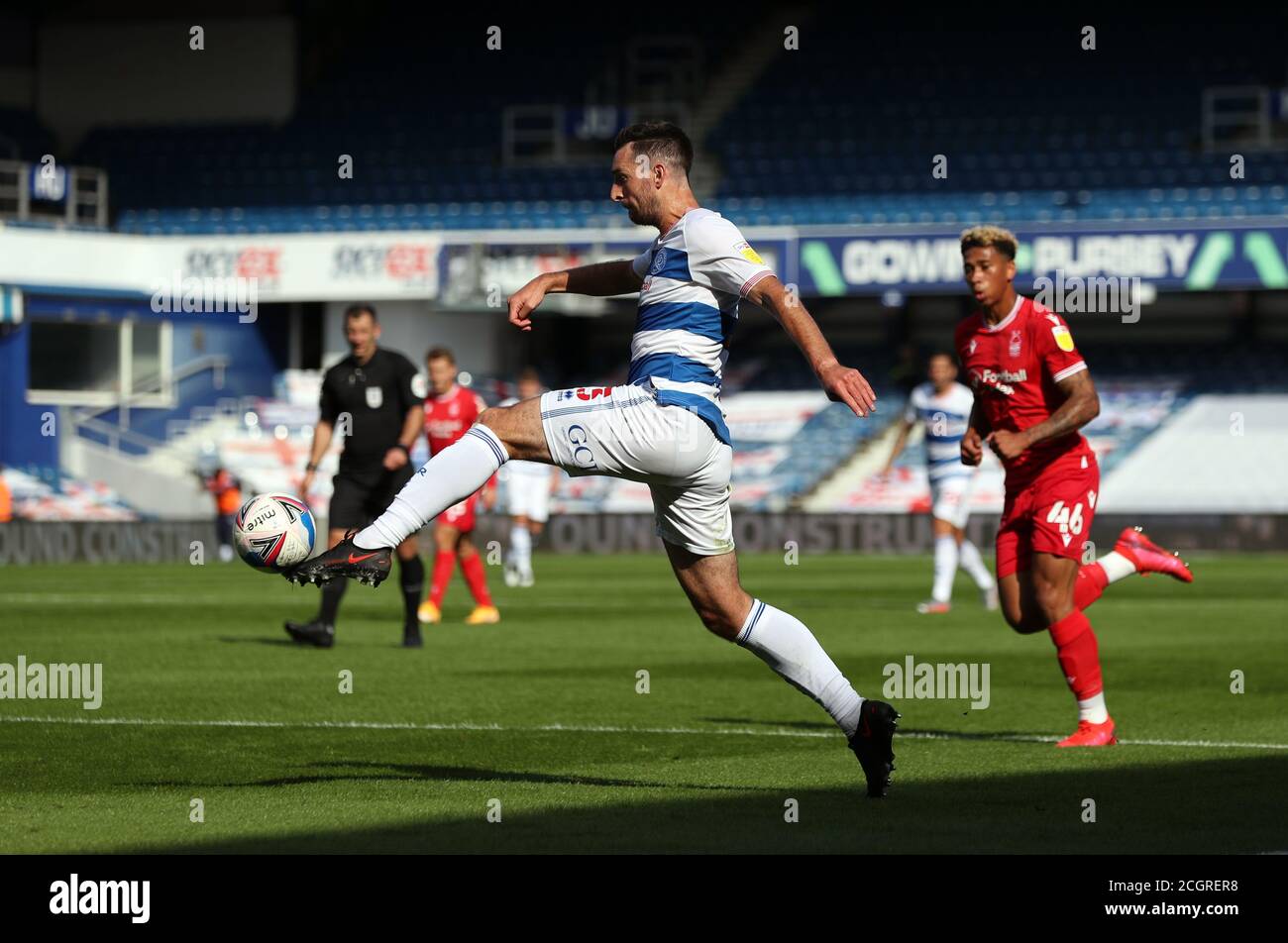 Queens Park Rangers' Lee Wallace during the Sky Bet Championship match at The Kiyan Prince Foundation Stadium, London. Stock Photo