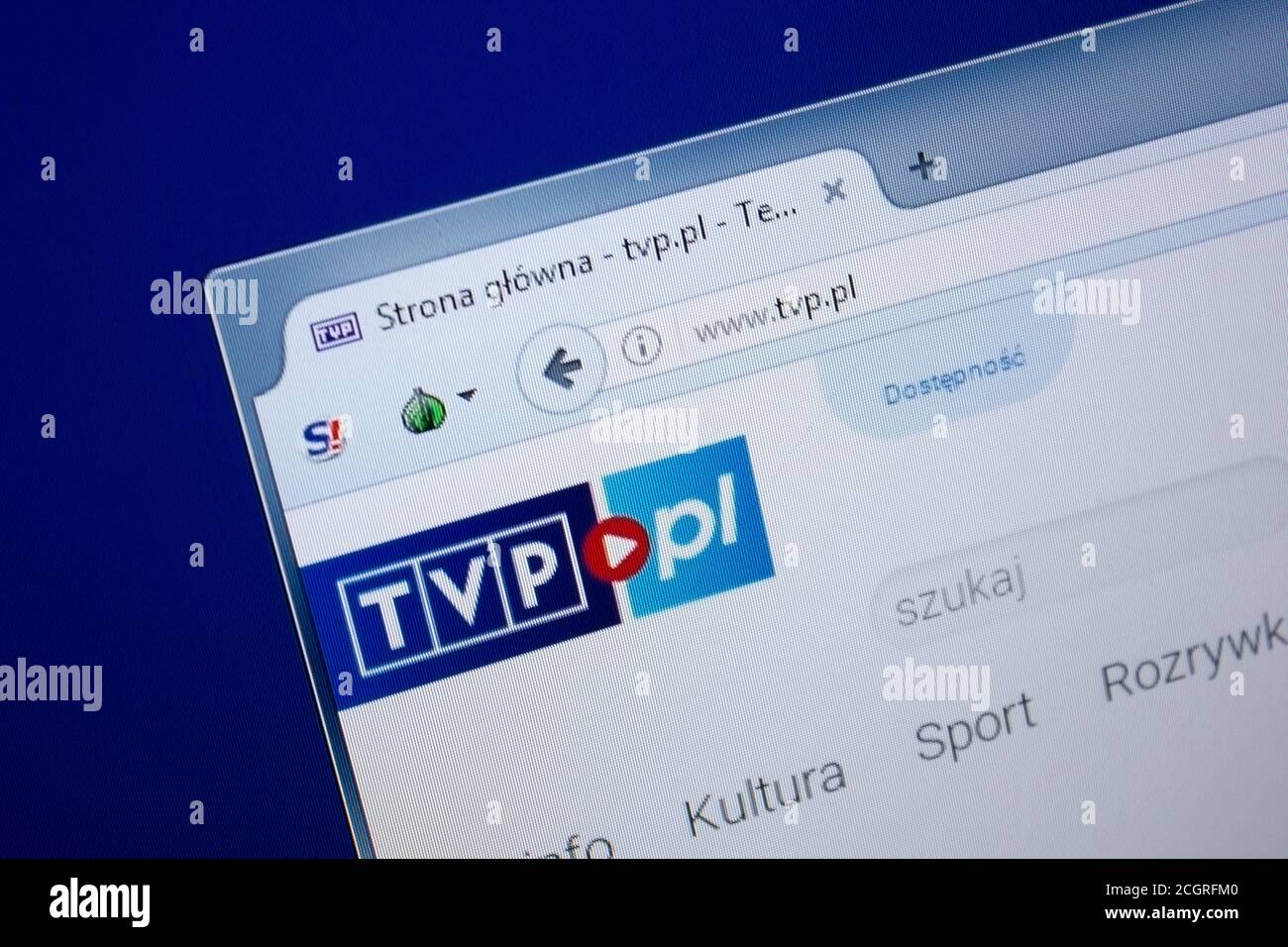 Ryazan, Russia - September 09, 2018: Homepage of Tvp website on the display of PC, url - Tvp.pl. Stock Photo
