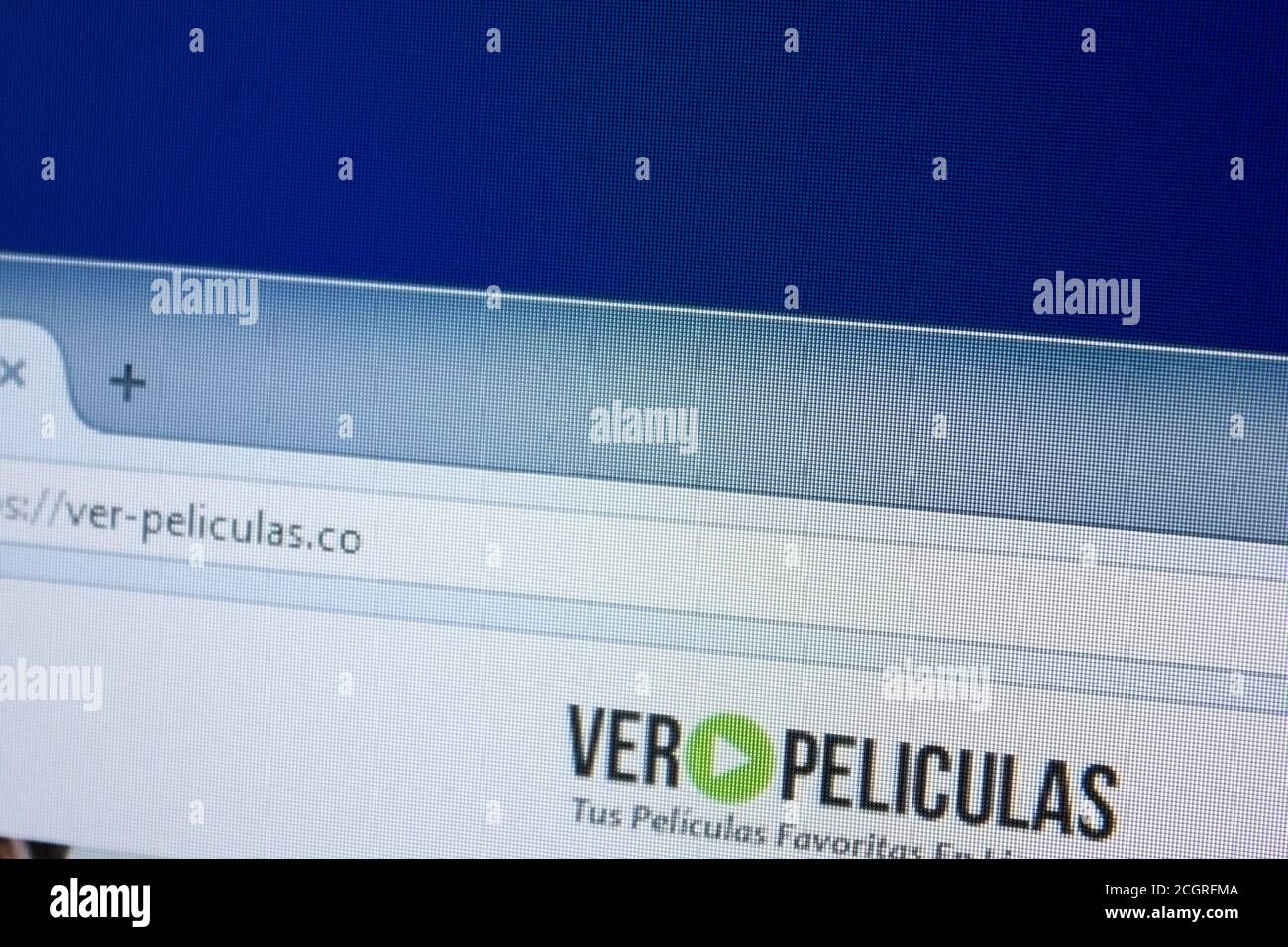 Ryazan, Russia - September 09, 2018: Homepage of Ver-peliculas website on the display of PC, url - Ver-peliculas.co. Stock Photo