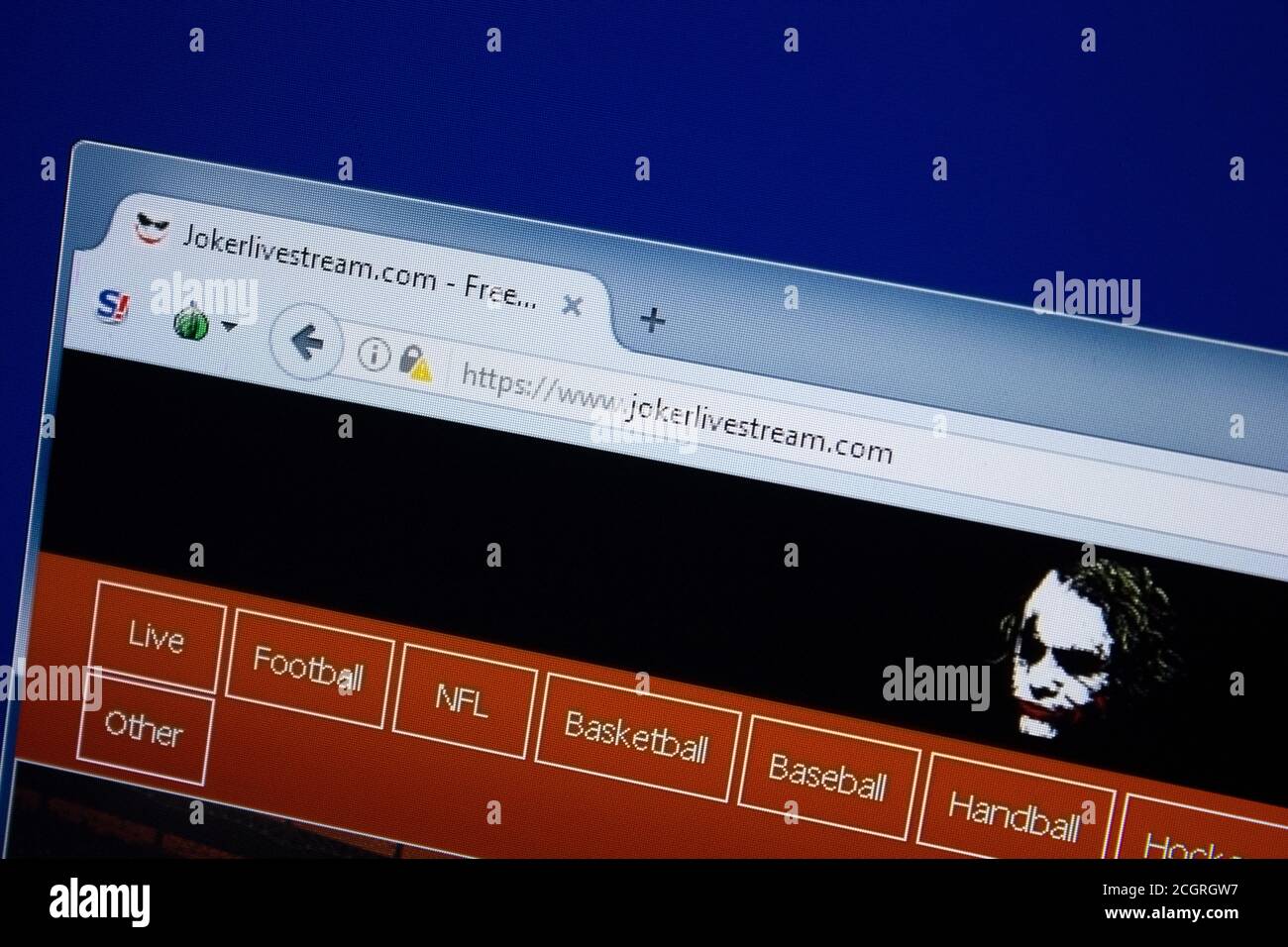 Ryazan, Russia - September 09, 2018: Homepage of Joker Live Stream website  on the display of PC, url - JokerLiveStream.com Stock Photo - Alamy
