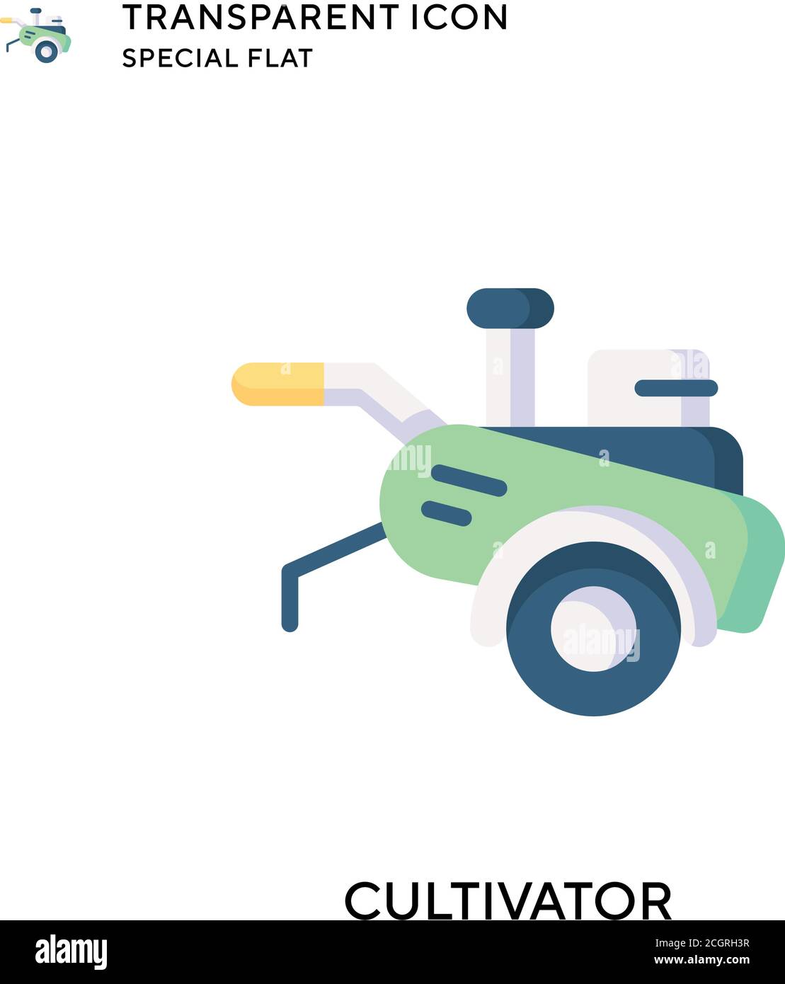 Cultivator vector icon. Flat style illustration. EPS 10 vector. Stock Vector