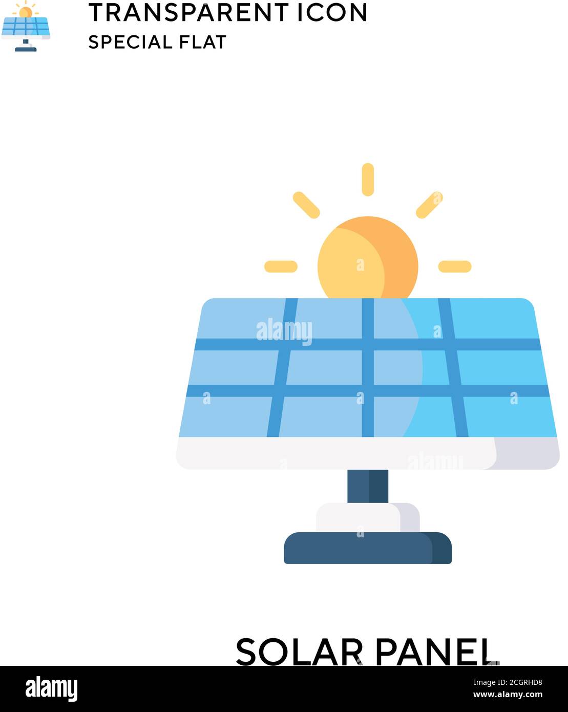 Solar panel vector icon. Flat style illustration. EPS 10 vector Stock ...