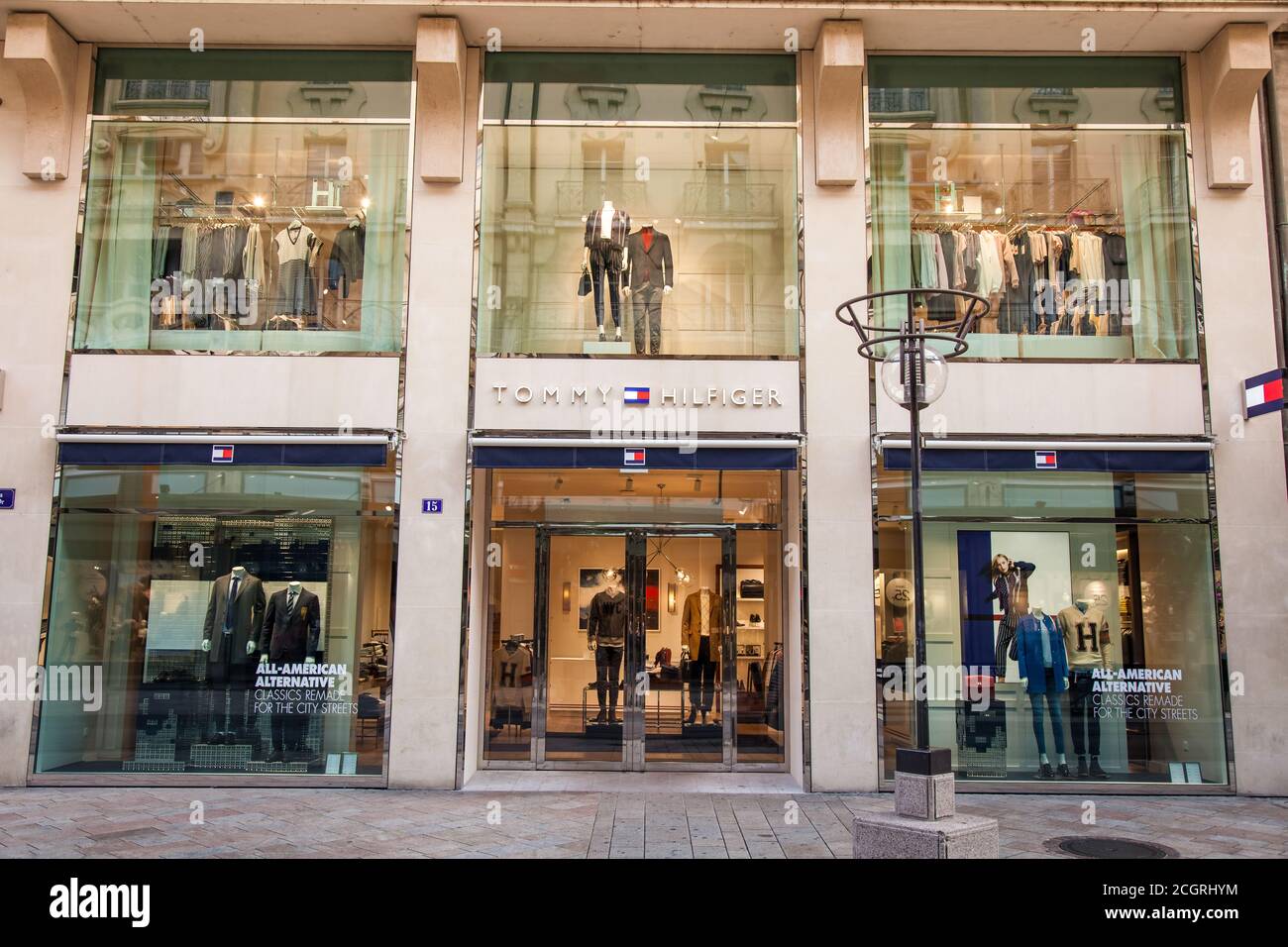 Geneva, Switzerland - August 27, 2017 : Tommy Hilfiger store in Les Rues  Basses in Geneva. Les Rues Basses, located at the foot of the old town, is  Ge Stock Photo - Alamy