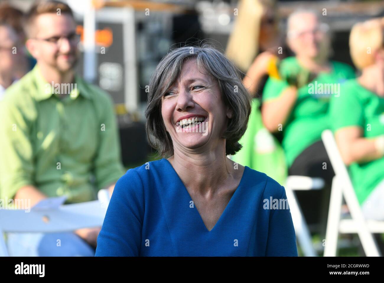 Vienna, Austria. 12th Sep, 2020. Green (Green Party Austria) Vienna's election campaign for mayoral elections on October 11, 2020 in Sigmund Freud Park. Image shows Birgit Hebein, Vice Mayor of Vienna. Credit: Franz Perc / Alamy Live News Stock Photo