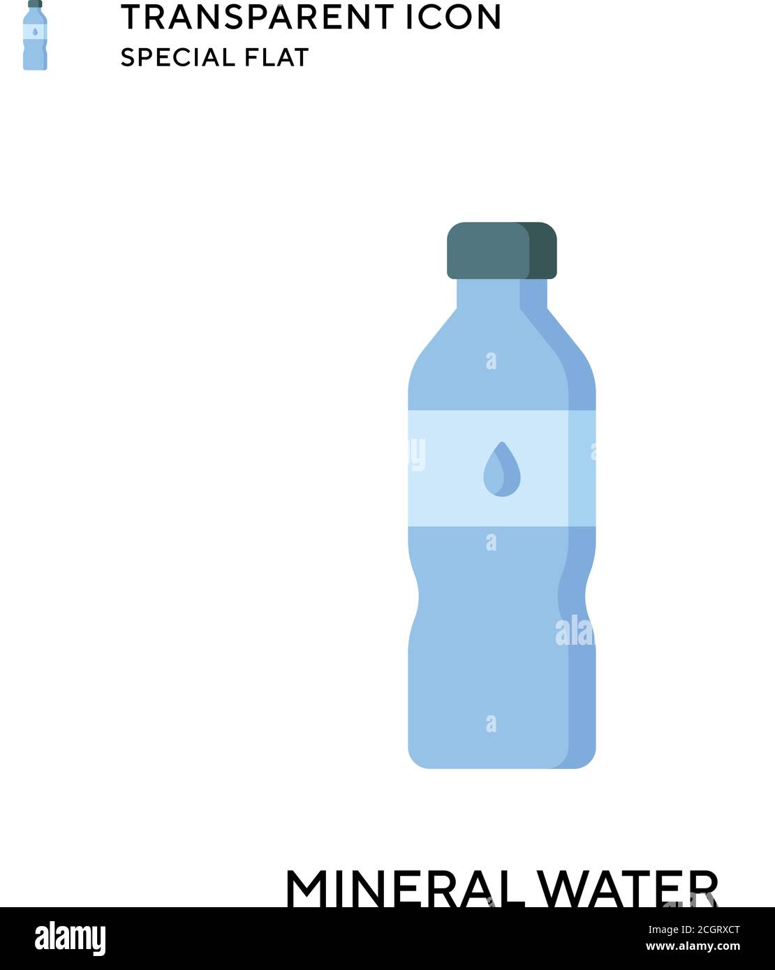 Mineral water vector icon. Flat style illustration. EPS 10 vector. Stock Vector