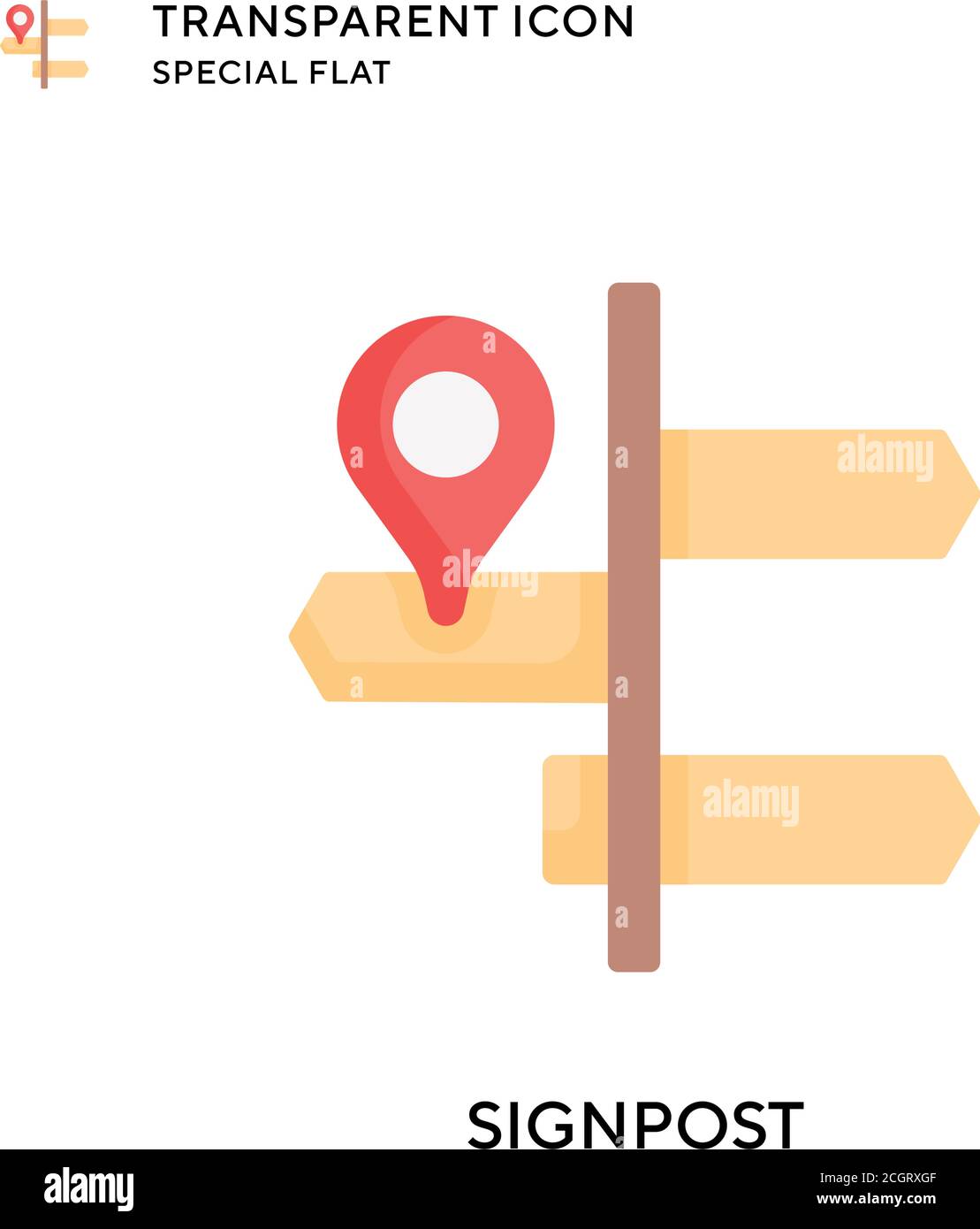 Signpost vector icon. Flat style illustration. EPS 10 vector Stock ...