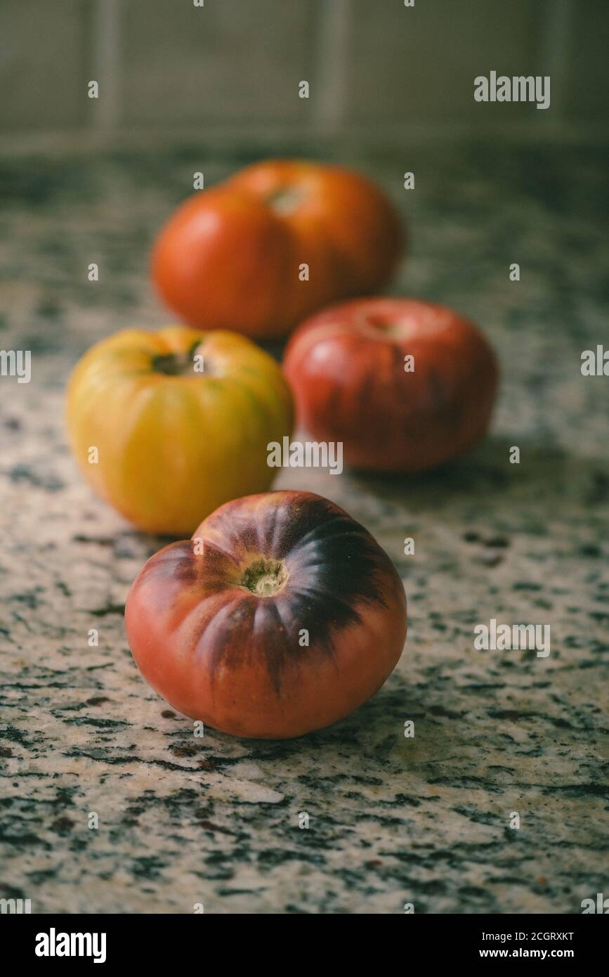 Colorful Heirloom Tomatoes Stock Photo