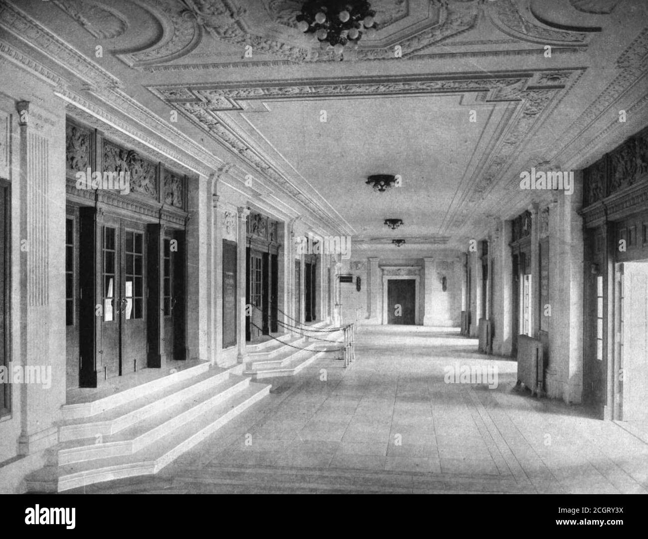 Ground floor main vestibule of the New Theatre on Central Park West in New York City, circa 1909 Stock Photo